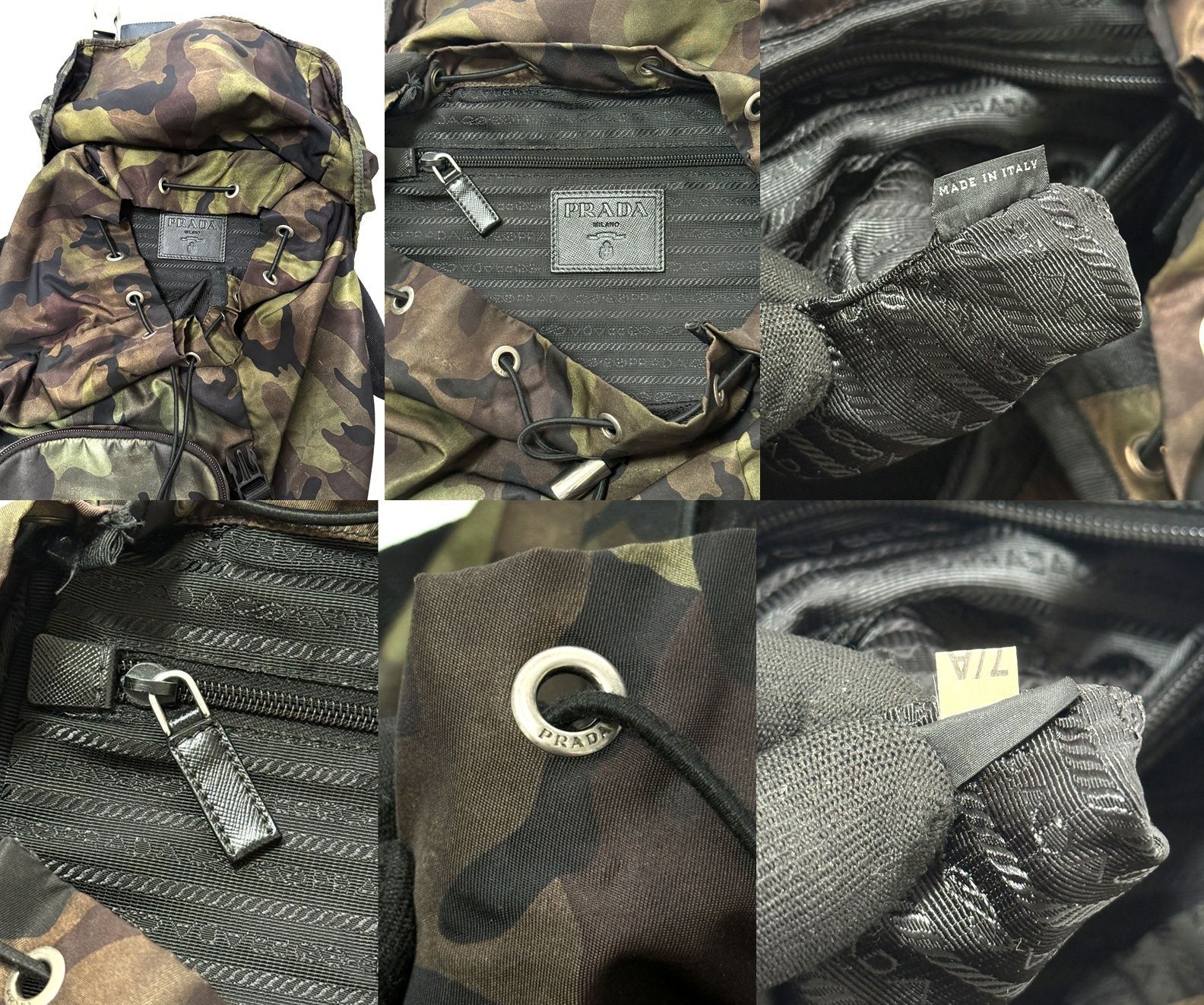 ギャラ付き 完備 PRADA プラダ V135 テスート ナイロン × サフィアーノ 