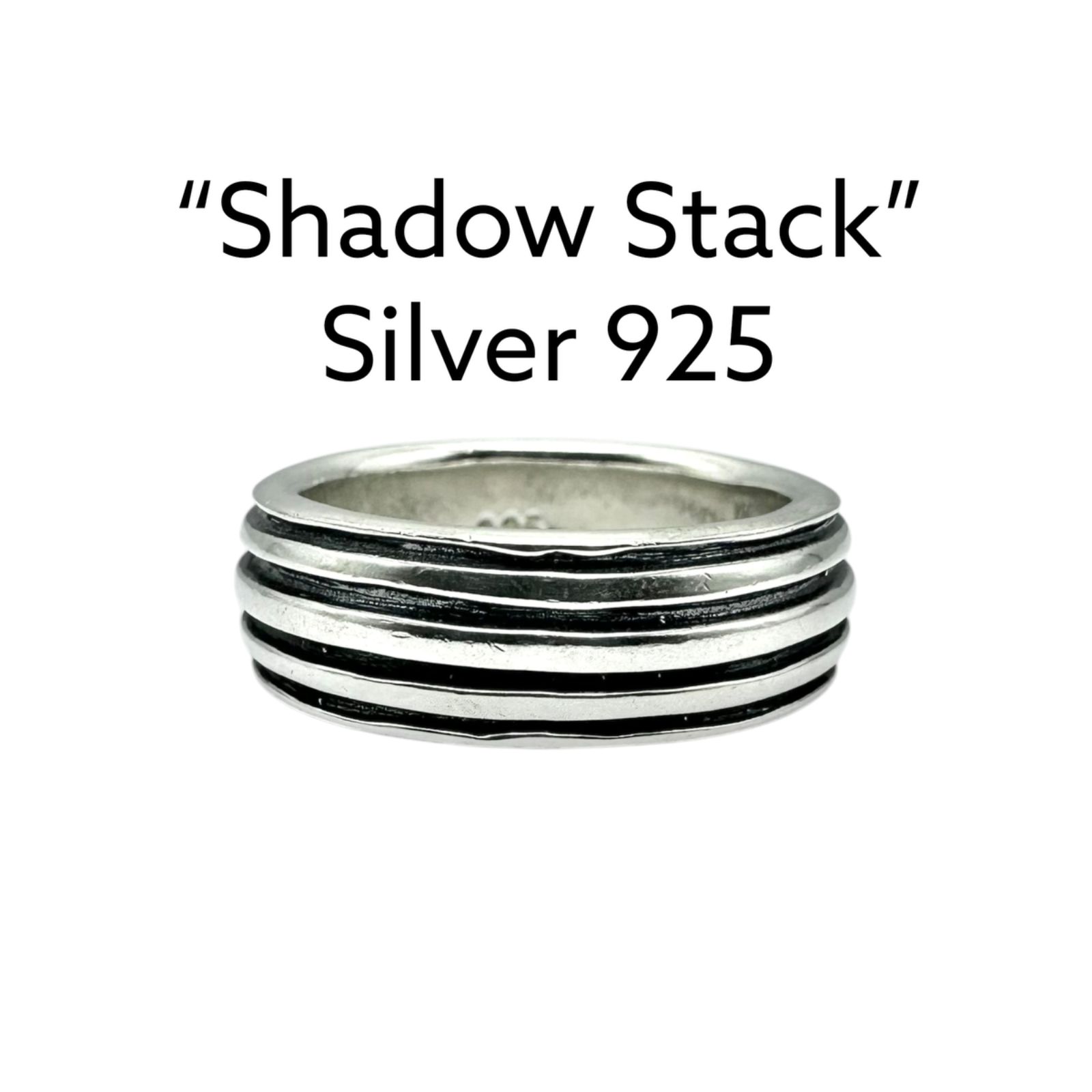 影を重ねる】ストライプ シンプル SILVER 925 刻印 Vintage Design 