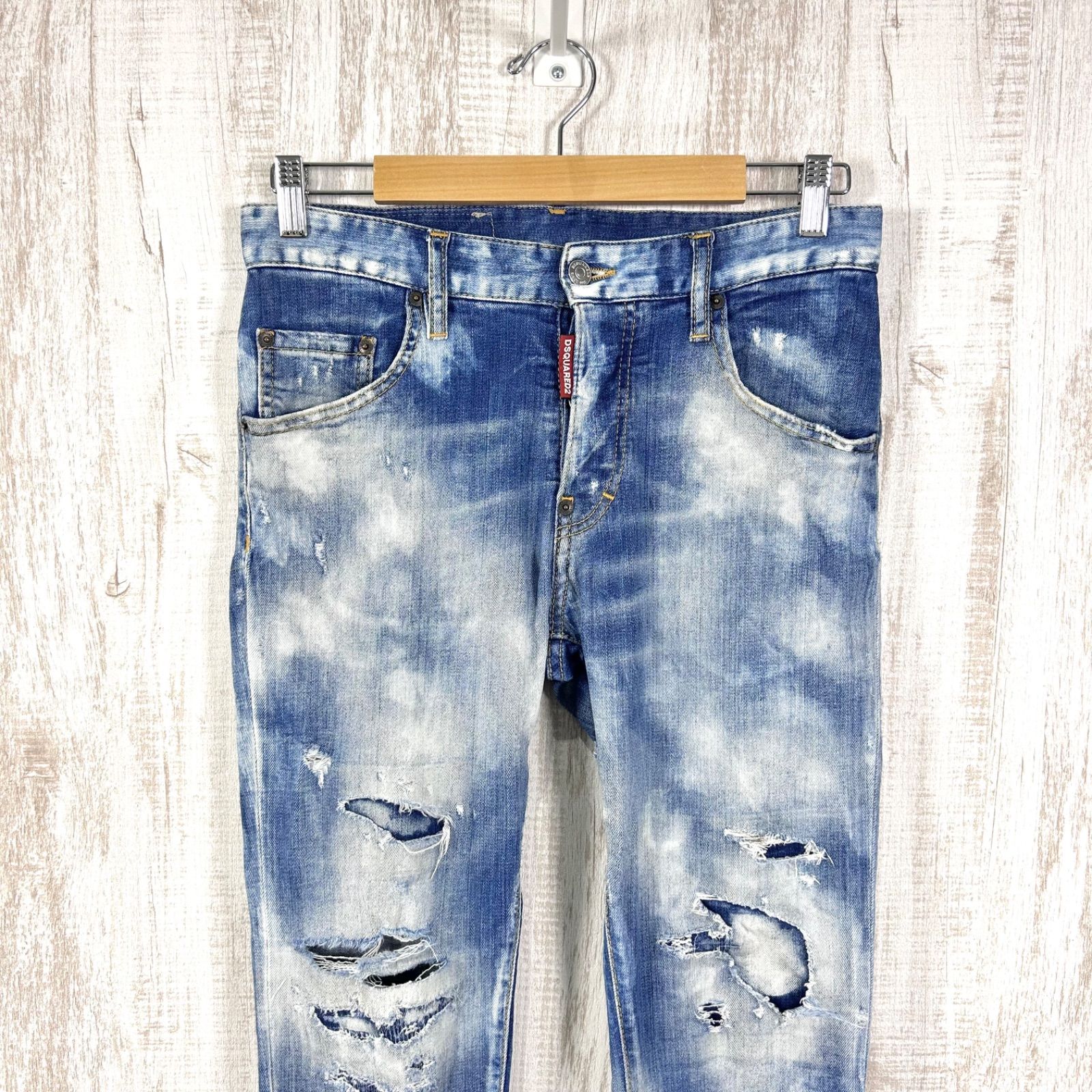 DSQUARED2 ディースクエアード リペア加工 ダメージジーンズ ブルー 