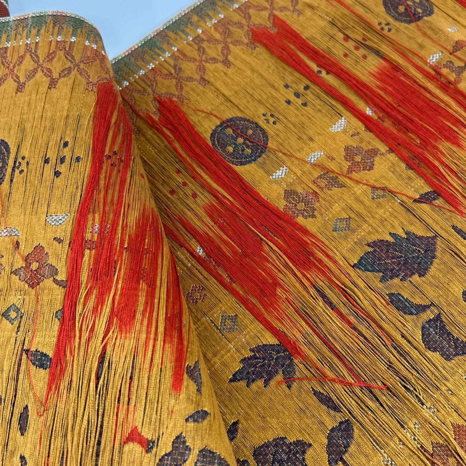 名古屋帯 正絹 博多織 間道 織柄の花唐草 八寸 MA-5648 - メルカリ