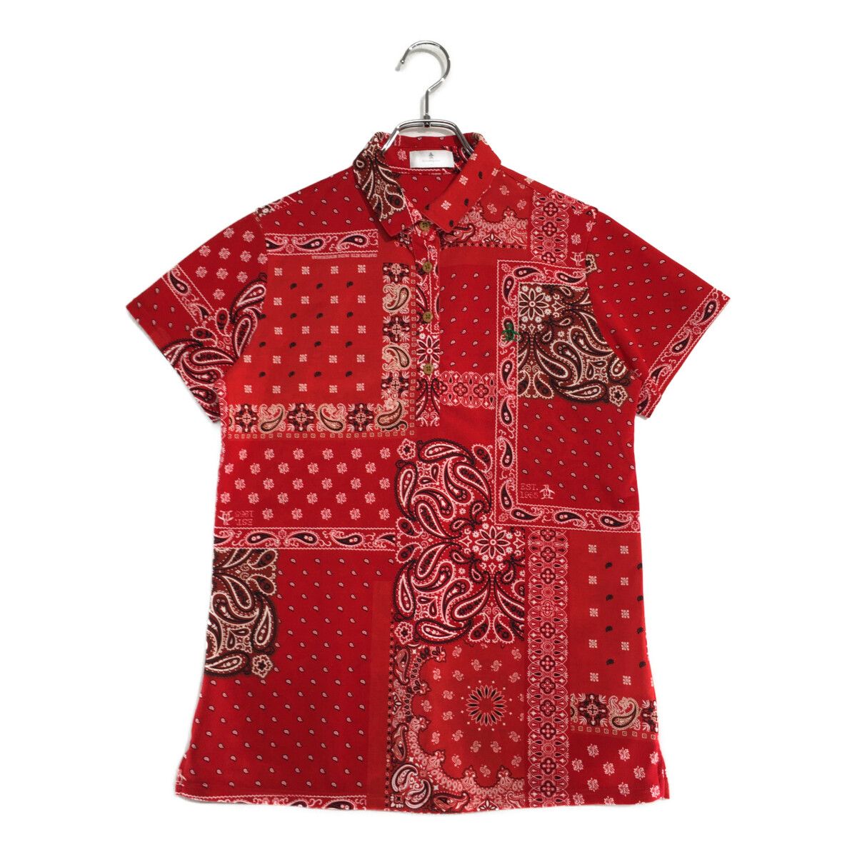 中古 レディース マンシングウェア Munsing wear 半袖ポロシャツ L 赤