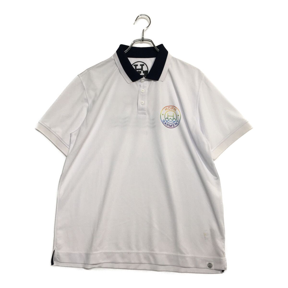 HORN GARMENT ホワイト ポロシャツ 46 HORN GARMENT ホワイト ポロシャツ 46 新品未使用品 【公式通販】