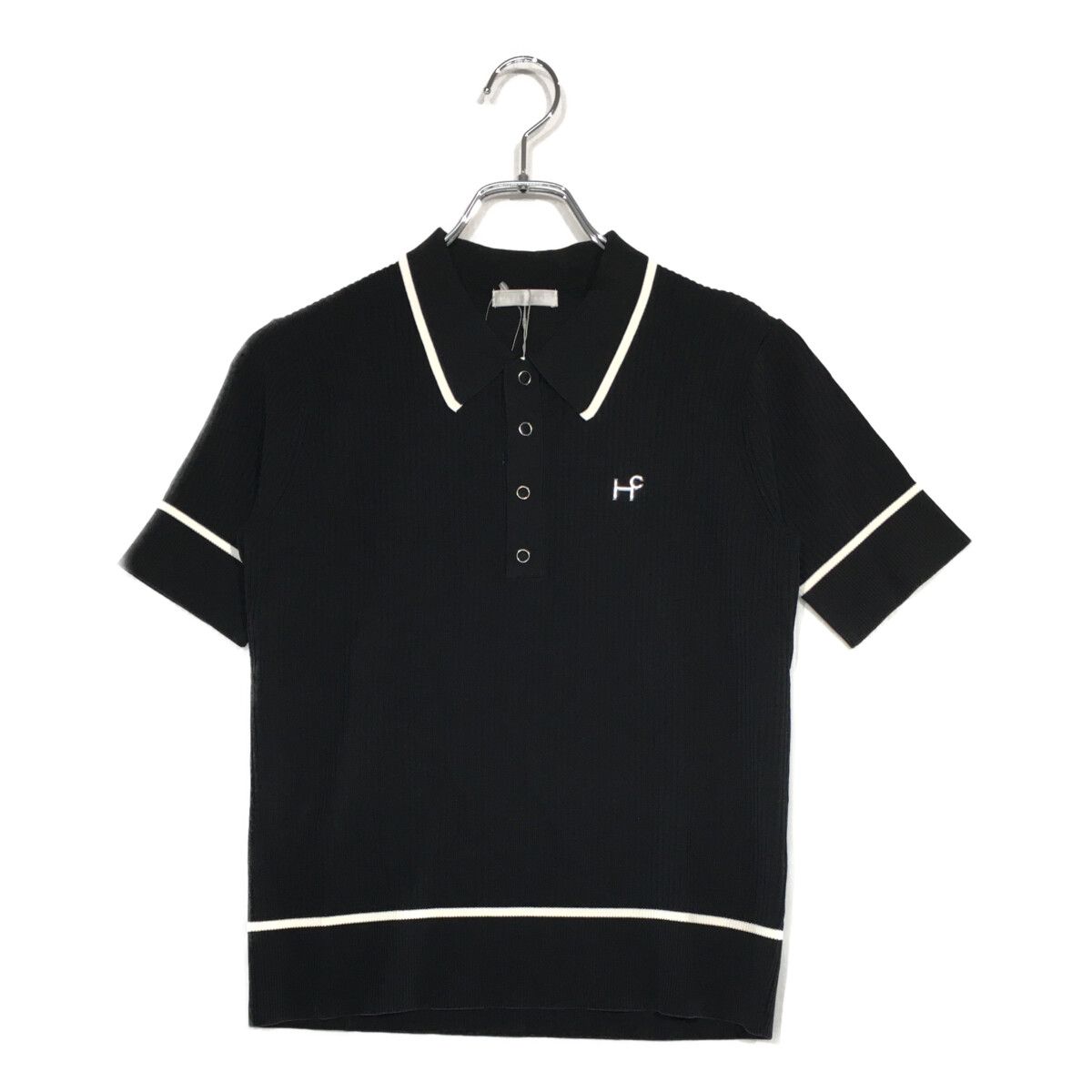 Heal Creek - coco 未使用品 ヒールクリーク HEAL CREEK レディース 半袖ポロシャツ 40(M) 黒 ブラック サマーニット 未使用品 レディース ヒールクリーク HEAL CREEK 半袖ポロシャツ 40(M