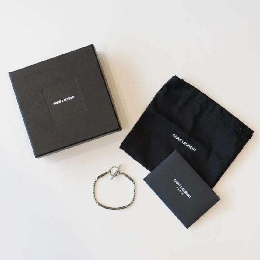 SAINT LAURENT サンローラン チューブチェーン ブレスレット シルバー