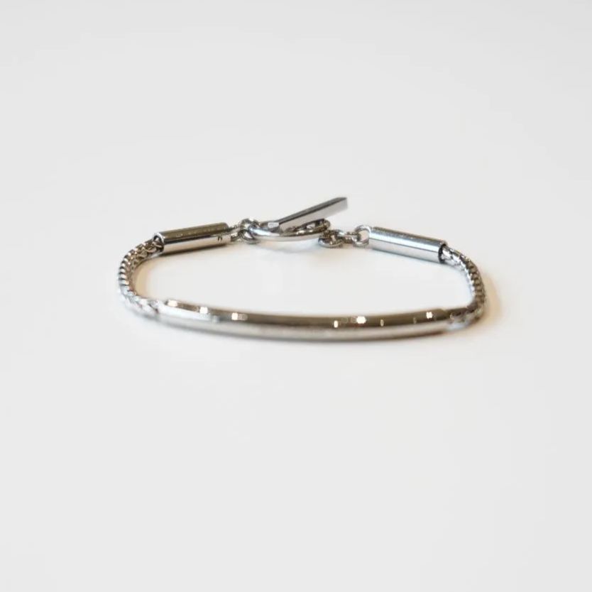 SAINT LAURENT サンローラン チューブチェーン ブレスレット シルバー