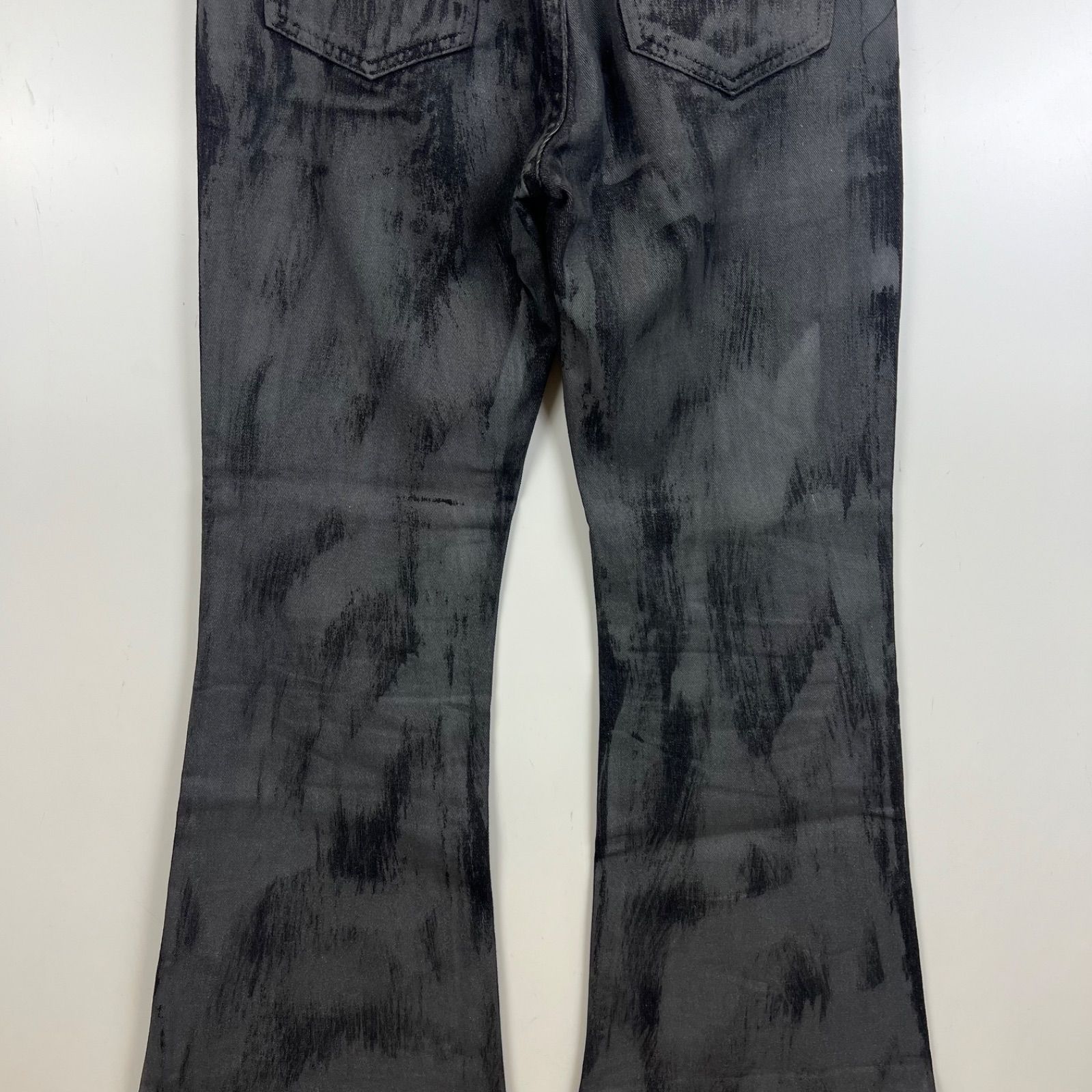 MOCLOSE y2k grunge style coating flare denim pants M コーティング 