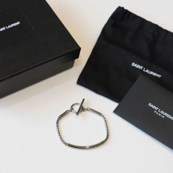 【美品】SAINT LAURENT チューブチェーンブレスレット　メンズ SAINT LAURENT - 美品✨ SAINT LAURENT サンローラン チューブチェーン