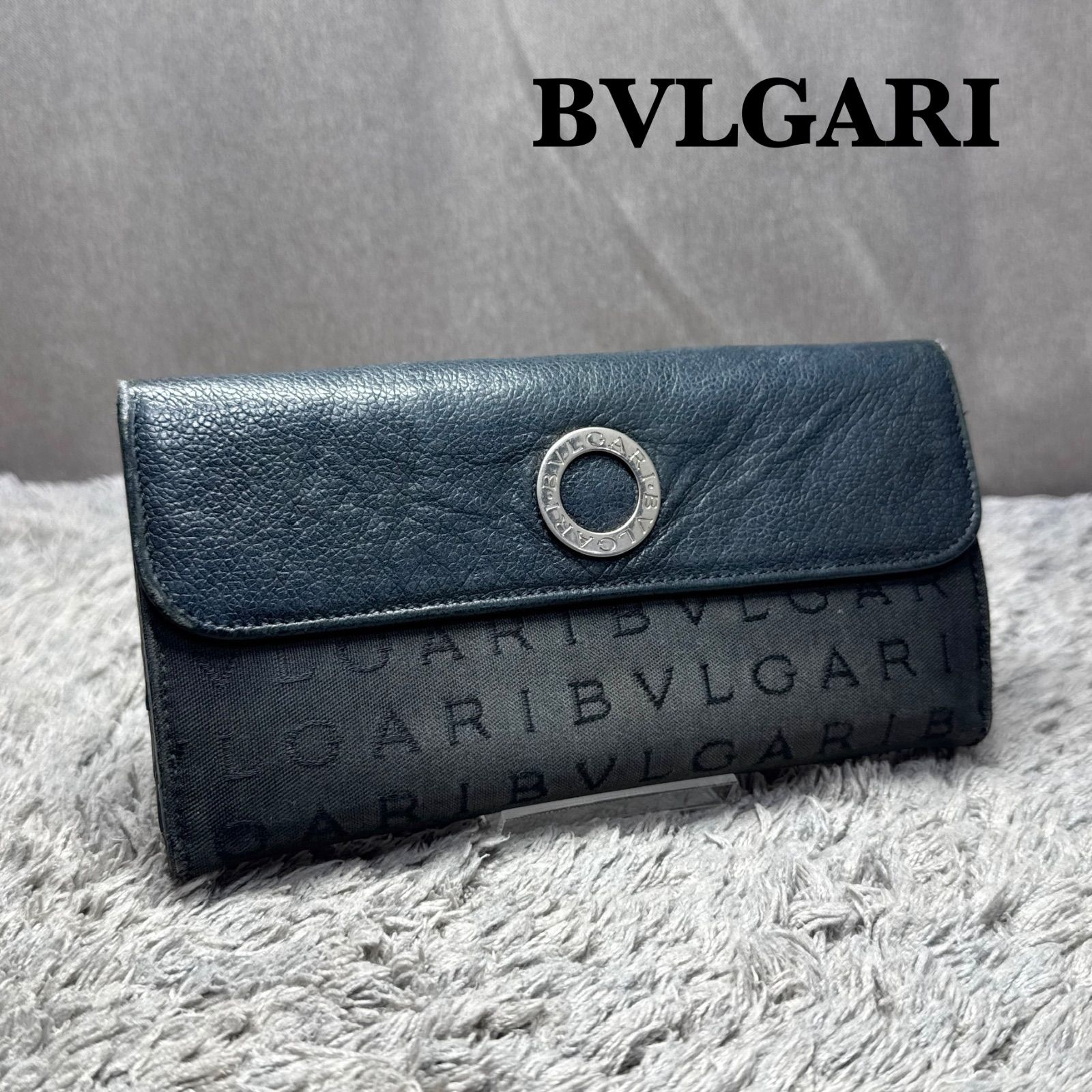 良品✨ブルガリ BVLGARI 長財布 ロゴサークル シルバー金具 ロゴ 