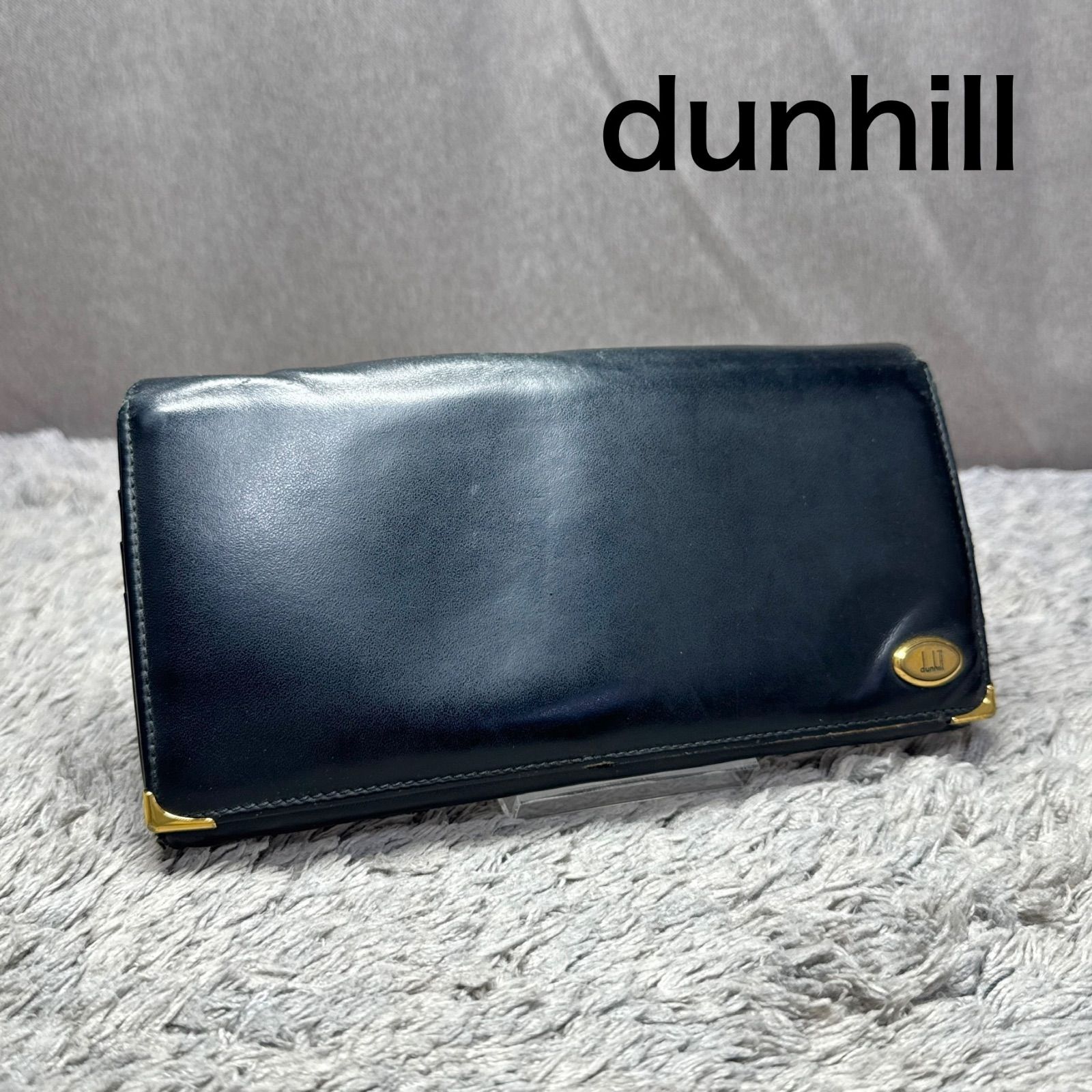 dunhill ダンヒル レザー 長財布 ブラック ゴールド金具 - メルカリ