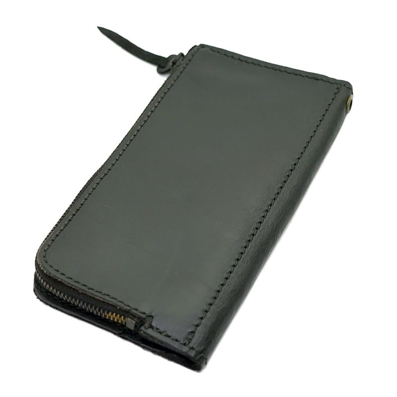 【新品】 [ブルーヴォーグ] 【本革】 経年変化 レザー 二つ折り 長財布 ウォレット ユニセックス アメカジ BK ;AMWAT-002-1 1