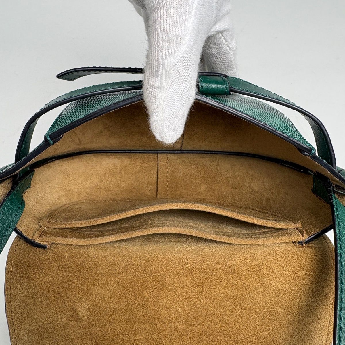 ロエベ LOEWE ゲート ミニ ショルダーバッグ リザード グリーン 