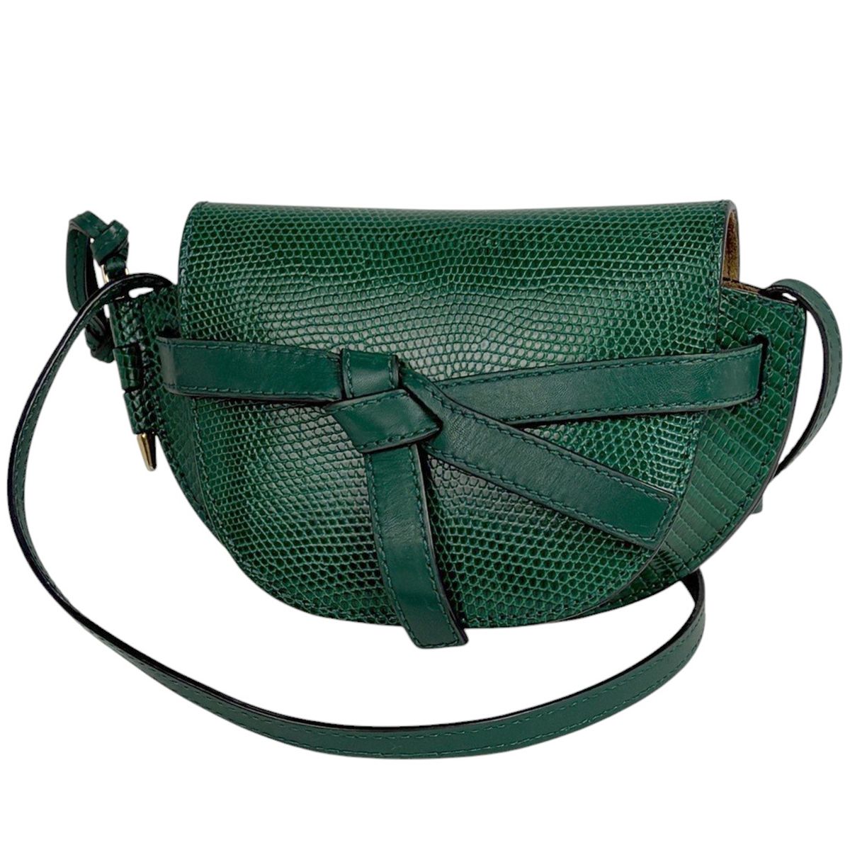 ロエベ LOEWE ゲート ミニ ショルダーバッグ リザード グリーン 
