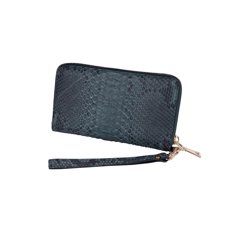 キッズファッション小物 【新品】 [ヒデオワカマツ] 協和 【在庫限りの特価品】 パイソン 本革 高級 メンズ レディース 長財布 財布 エキゾチックレザー (ネイビー) 1