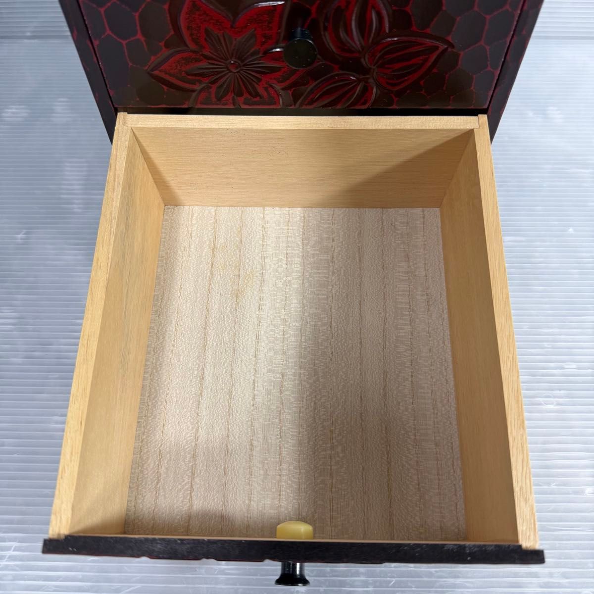 伝統工芸 鎌倉彫 小箪笥 小物入れ 小引き出し 木製 アンティーク 昭和 