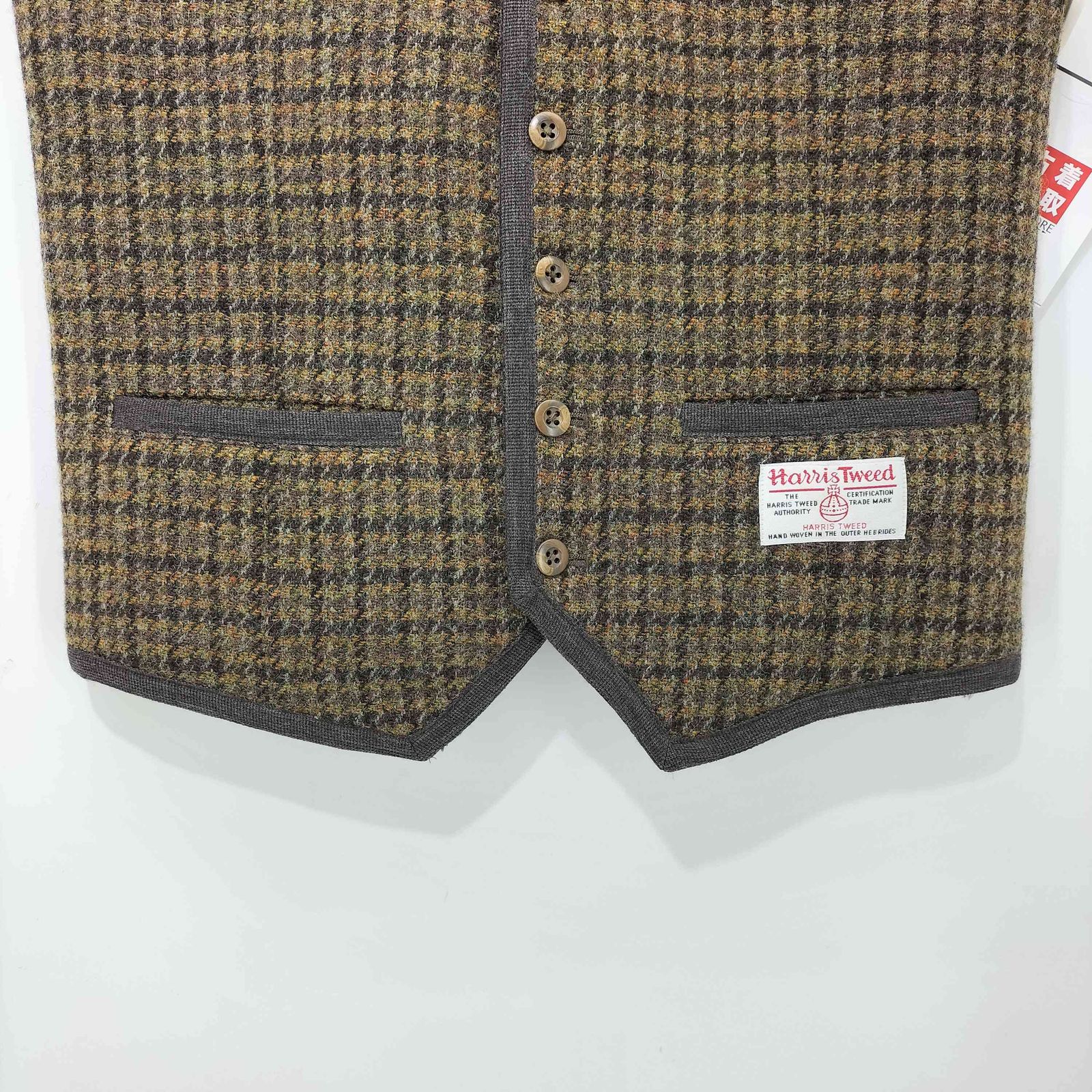 ミツミネ MITSUMINE HARRIS TWEED ウール チェック ベスト メンズ JPN 