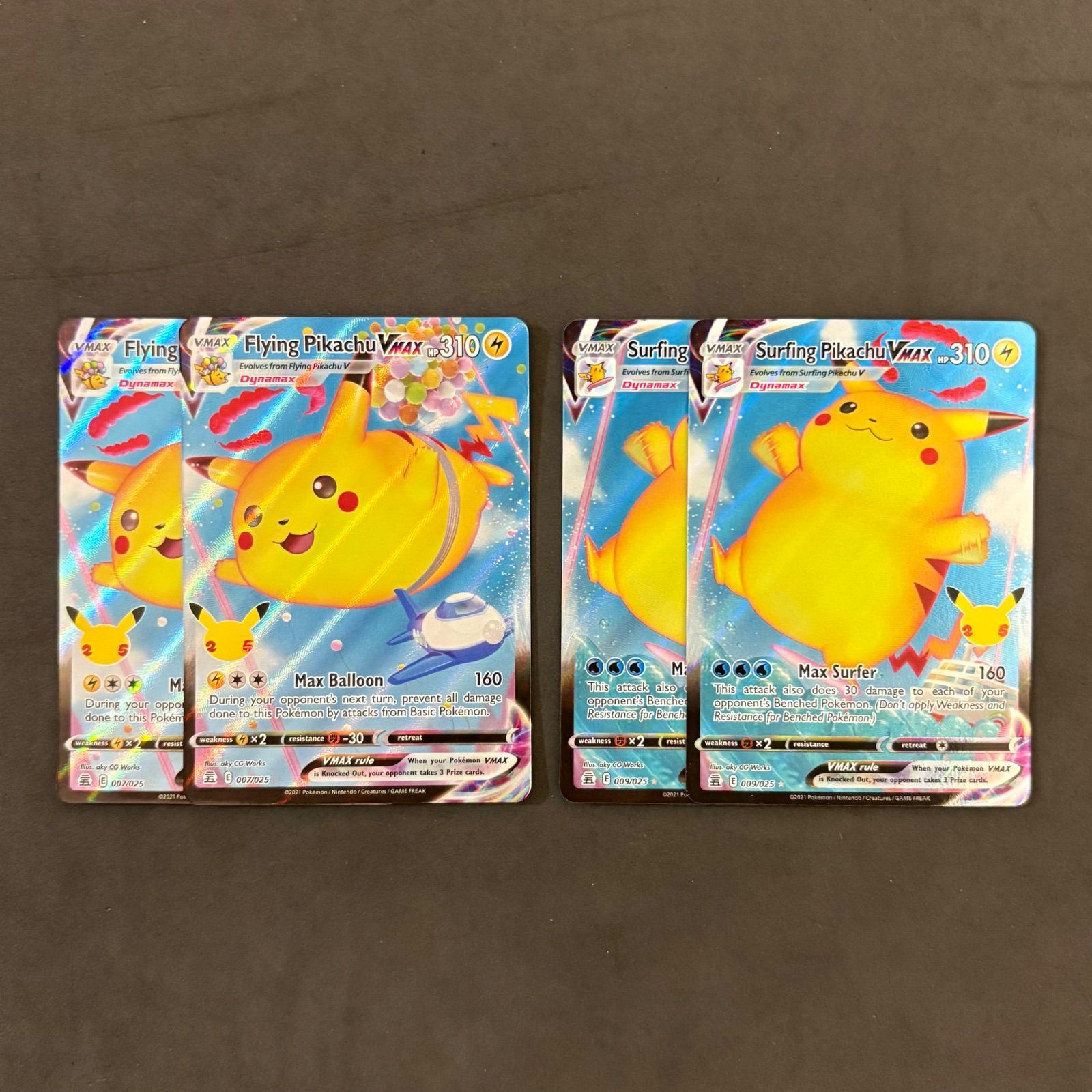 ポケモンカード そらとぶピカチュウ なみのりピカチュウ 海外版 各2枚 