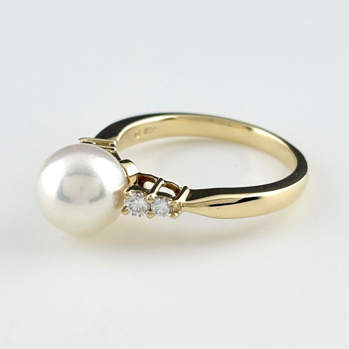 ミキモト MIKIMOTO パール デザインリング YG イエローゴールド 指輪 