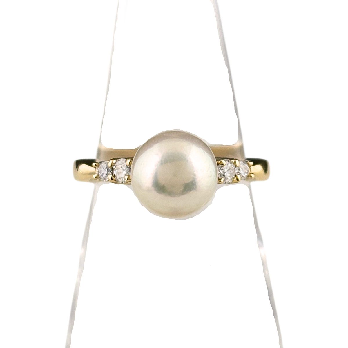 ミキモト MIKIMOTO パール デザインリング YG イエローゴールド 指輪 