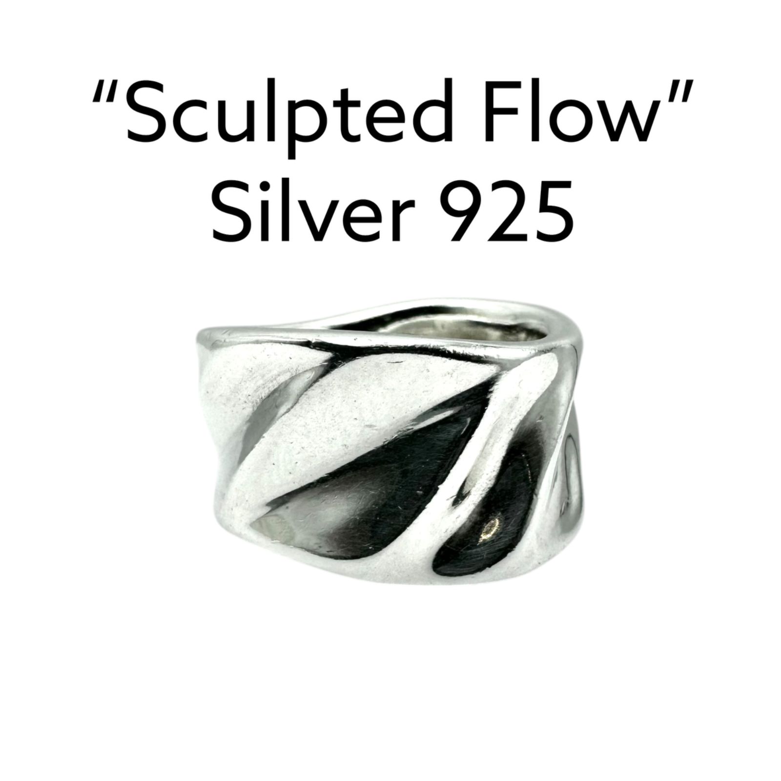 流麗なフォルム】ミニマル Silver 925 刻印 00s Vintage Design Ring 