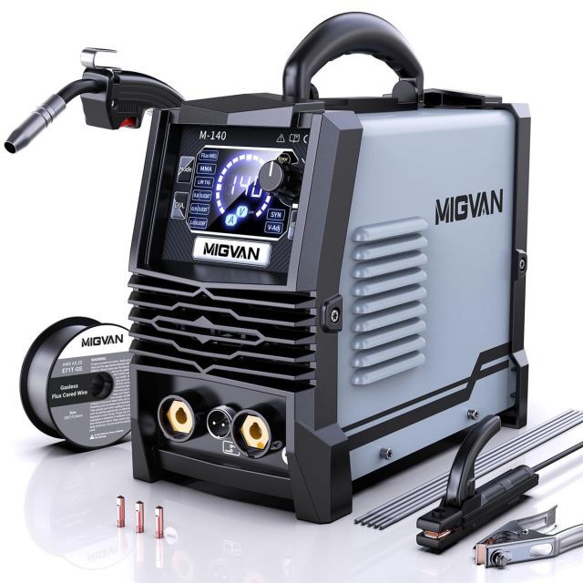 【送料無料】1台3役 家庭用 半自動溶接機 ノンガスMIG アーク Lift TIG 溶接 DIYの溶接初心者向け インバーター搭載 安定アーク 電流 電圧調整可能 小型軽量 MIG溶接機 LED液晶表示 日本語取扱説明書付き 人気の溶接入門機 M140
