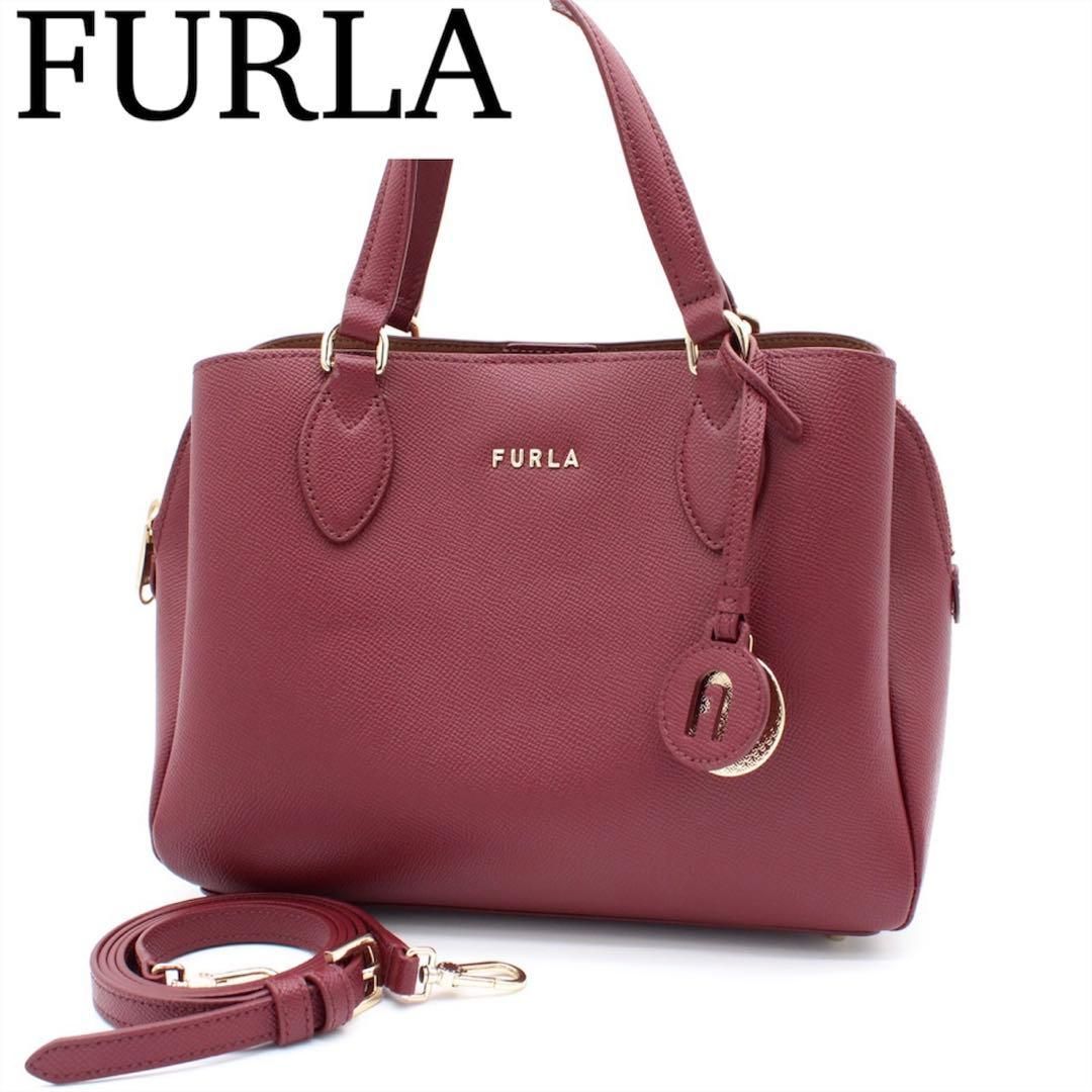 【未使用級】FURLA ミネルヴァ ハンドバッグ 2way ショルダーバッグ 赤 未使用級】FURLA ミネルヴァ ハンドバッグ 2way ショルダーバッグ 赤