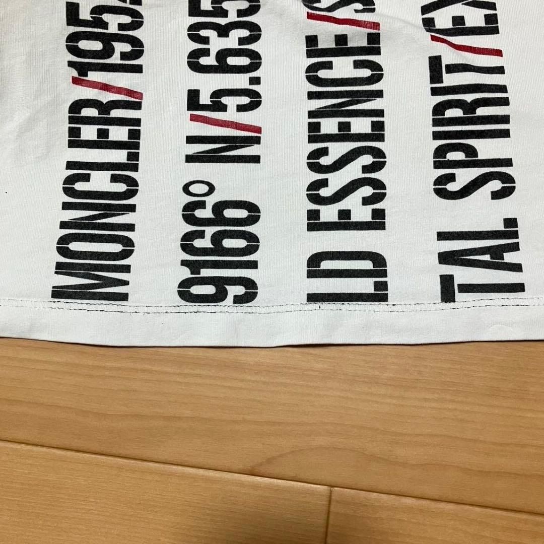 モンクレール テキスト ロゴプリント ワッペン ホワイト Tシャツ 3S250 