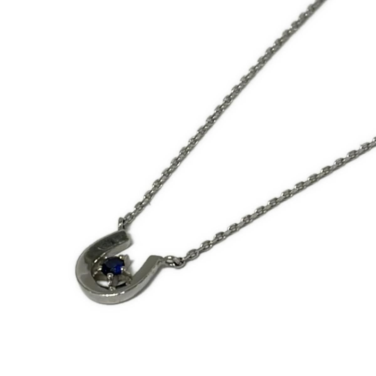 STAR JEWELRY(スタージュエリー) ネックレス美品 - K10WG×ブルー 