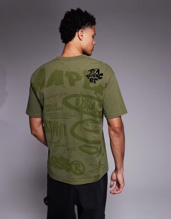 A BATHING APE エイプ Tシャツ グリーンプリント EC-CLASS 【公式通販】