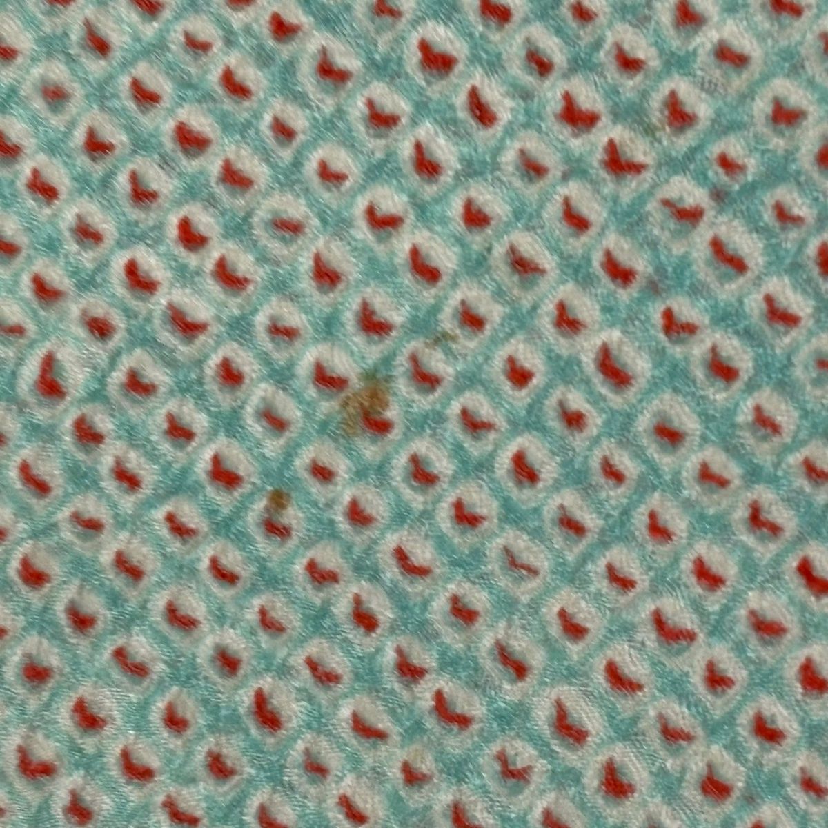 美品】 小紋 身丈164.5cm 裄丈64cm M 袷 幾何学 総絞り 薄緑 美品】 小紋 身丈164.5cm 裄丈64cm M 袷 幾何学 総絞り 薄緑