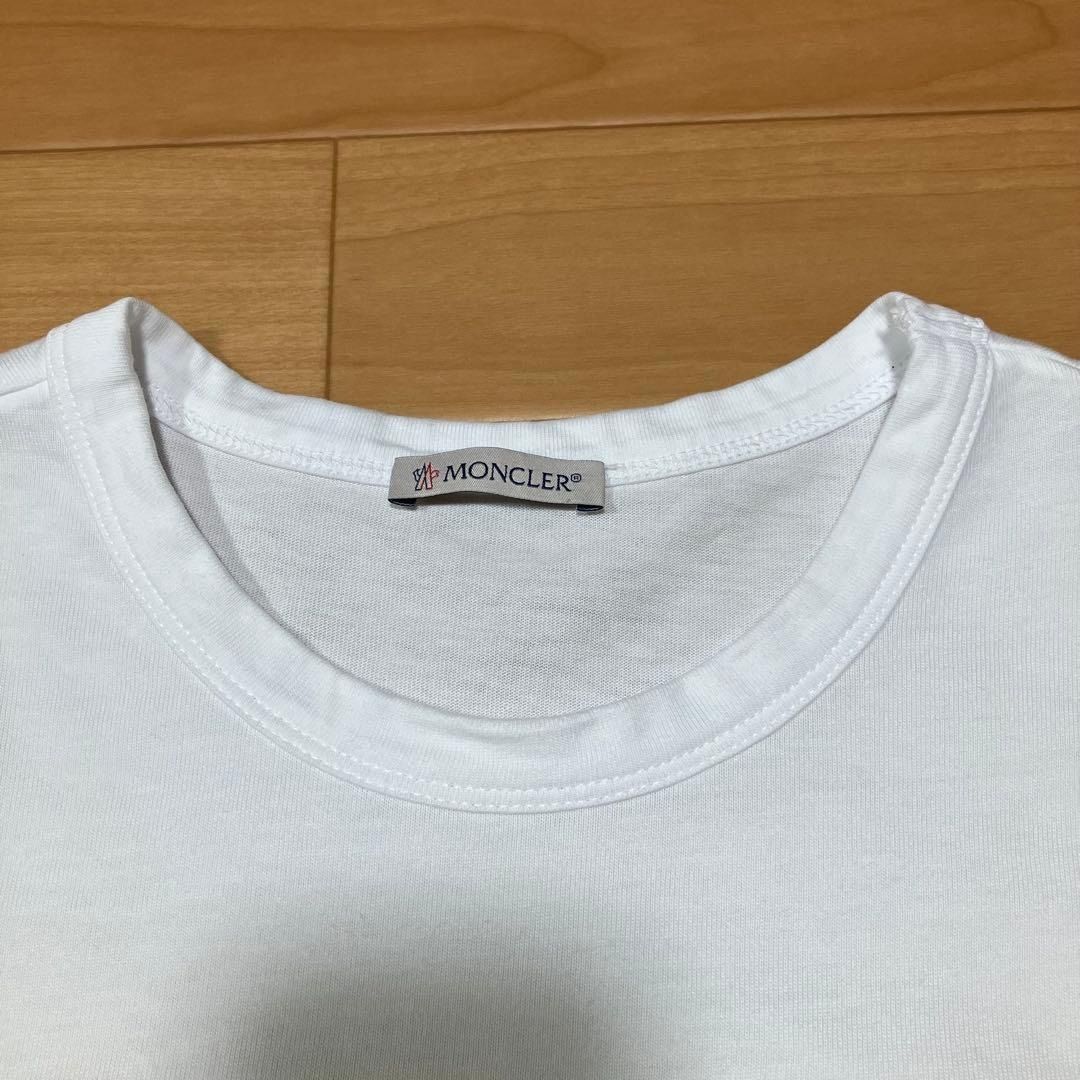 モンクレール 四角ロゴ プリント Tシャツ ホワイト S 国内正規品 