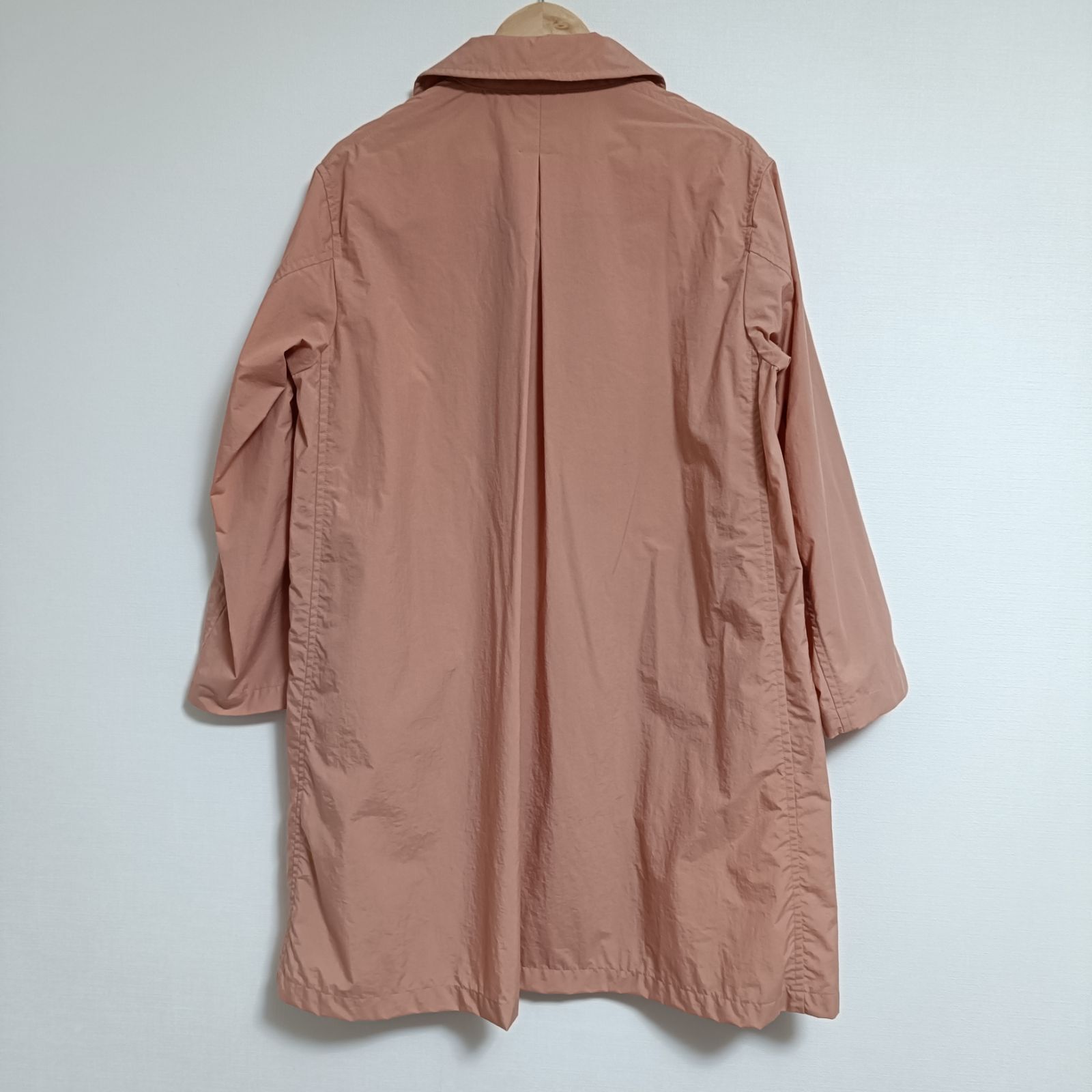 ダントン ナイロンタフタ ステンカラーコート くすみピンク系 38 美品