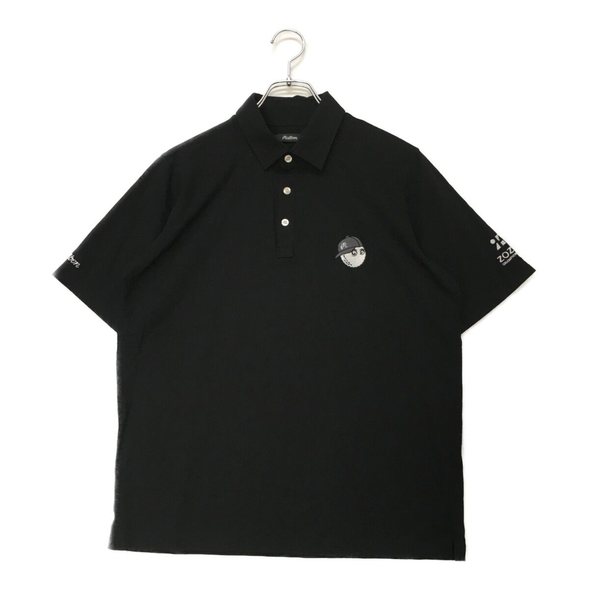 中古 メンズ マルボンゴルフ MALBON GOLF 半袖ポロシャツ S ブラック