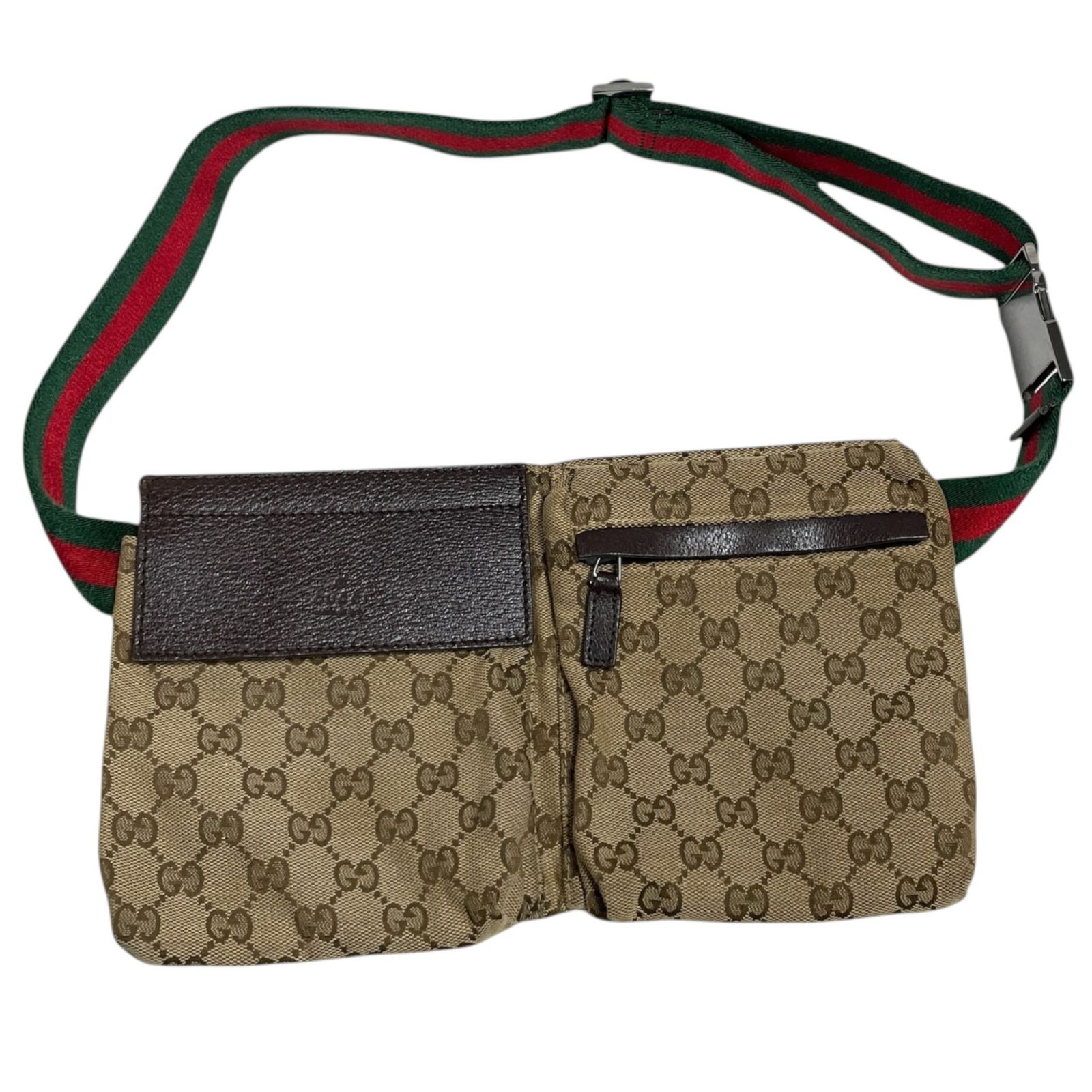 ◇GUCCI グッチ GGキャンバス シェリーライン ウエストバッグ ボディ 