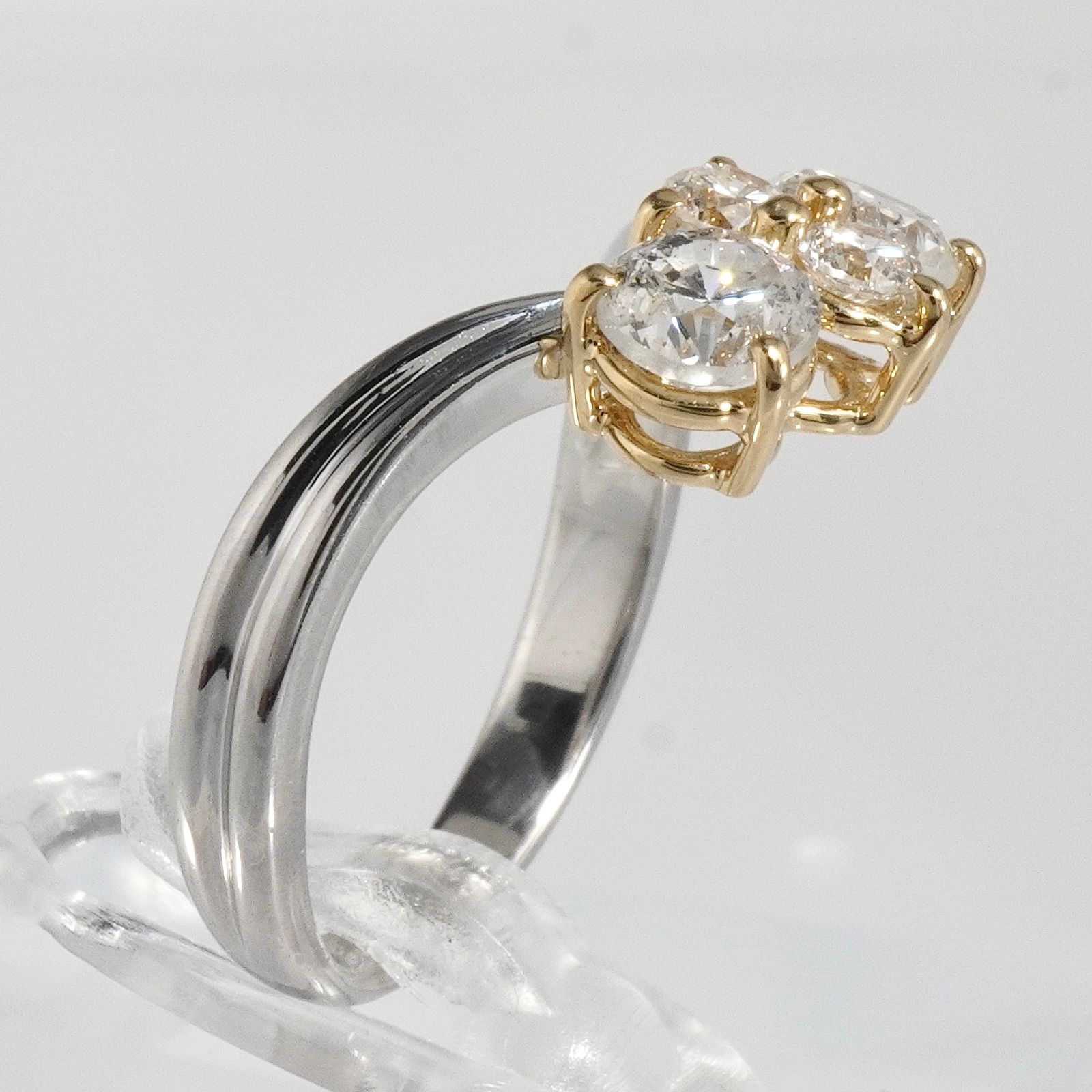 ダイヤモンド リング ダイヤ 1.22ct プラチナ K18 指輪 10号 - メルカリ