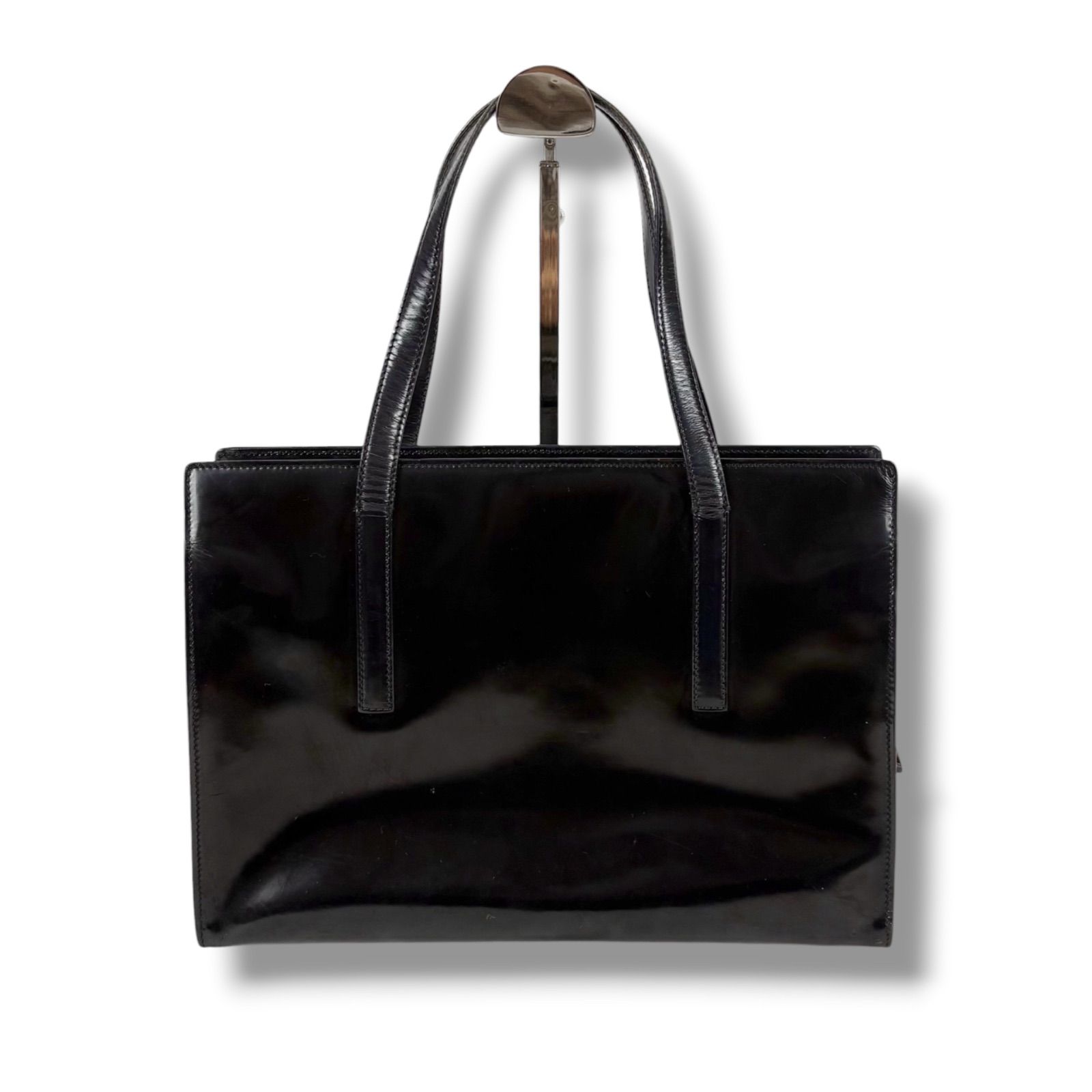 プラダ PRADA 型押しロゴ ミラーカーフレザー トートバッグ 