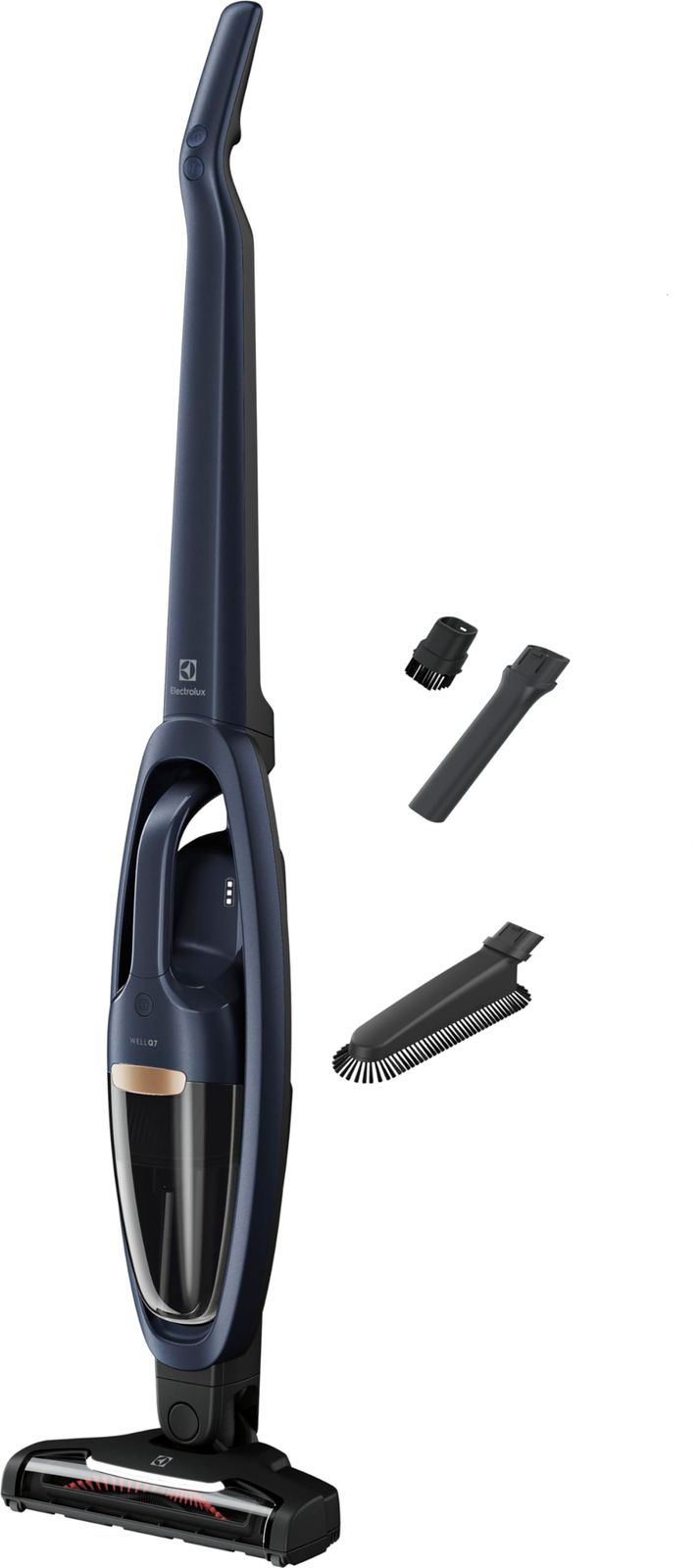 エレクトロラックス(Electrolux) Well Q7 ゴミ除去率99％コードレスクリーナー充電時間約4.5時間 ハンディクリーナー搭載 インディゴブルー 5ステップフィルターでキレイな排 [インディゴブルー+最大50分稼働+ノズル4点付属] [1)単品]