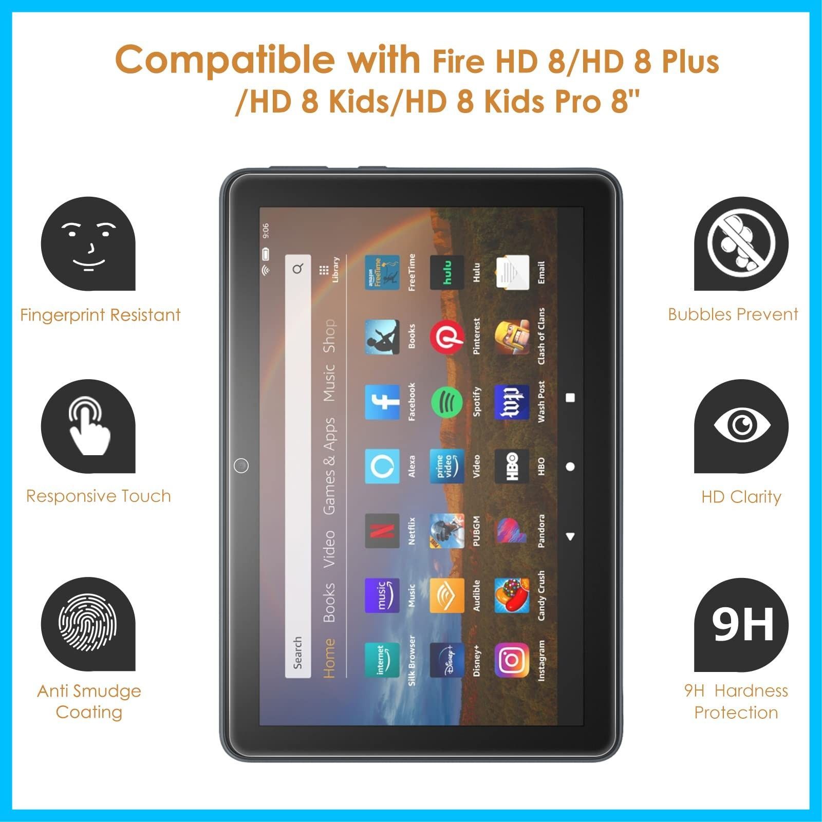 Fire HD 8 保護フィルム 2枚セット 強化ガラス - メルカリ