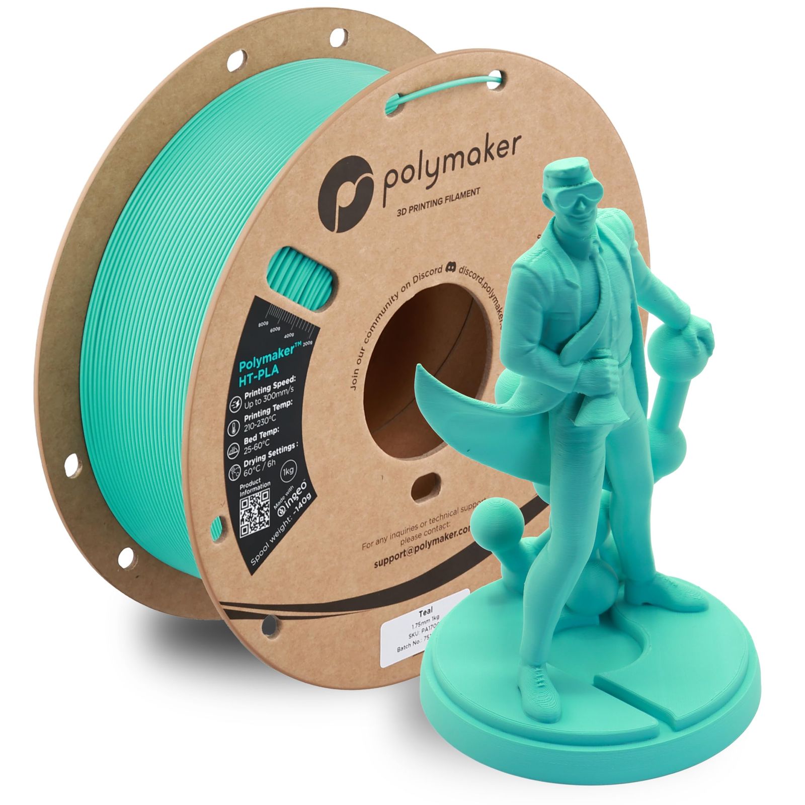 新品 ポリメーカ(Polymaker)3Dプリンタ―用耐熱性フィラメント Polymaker HT-PLA 1.75mm径 1kg巻 Polymaker HT-PLA Teal