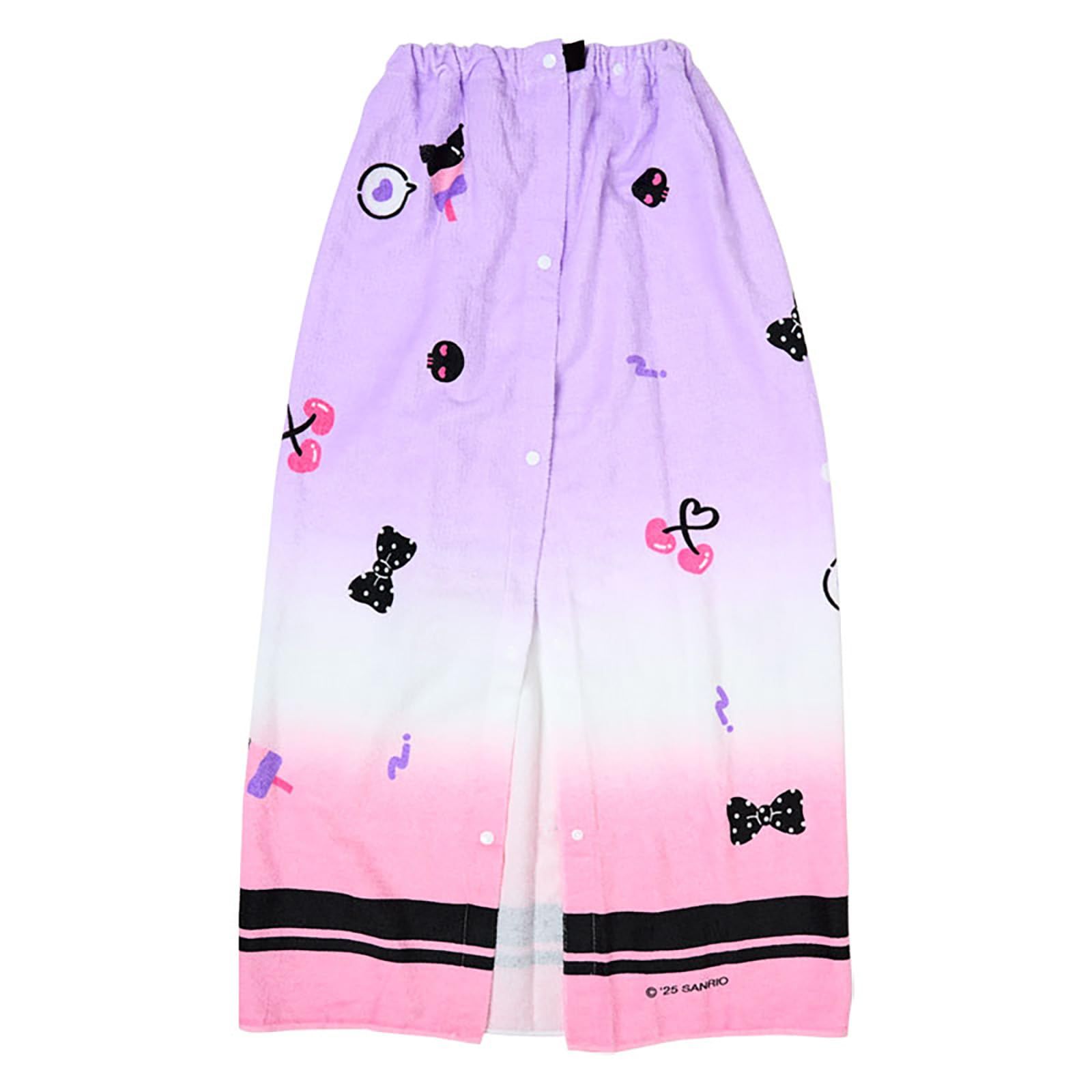 新品 サンリオ(SANRIO) キッズ ラップタオル100cm クロミ 女の子 パープル 綿100% 子ども用 プール用品 お着換えタオル スナップボタン付き タグにお名前スペース付き 948349
