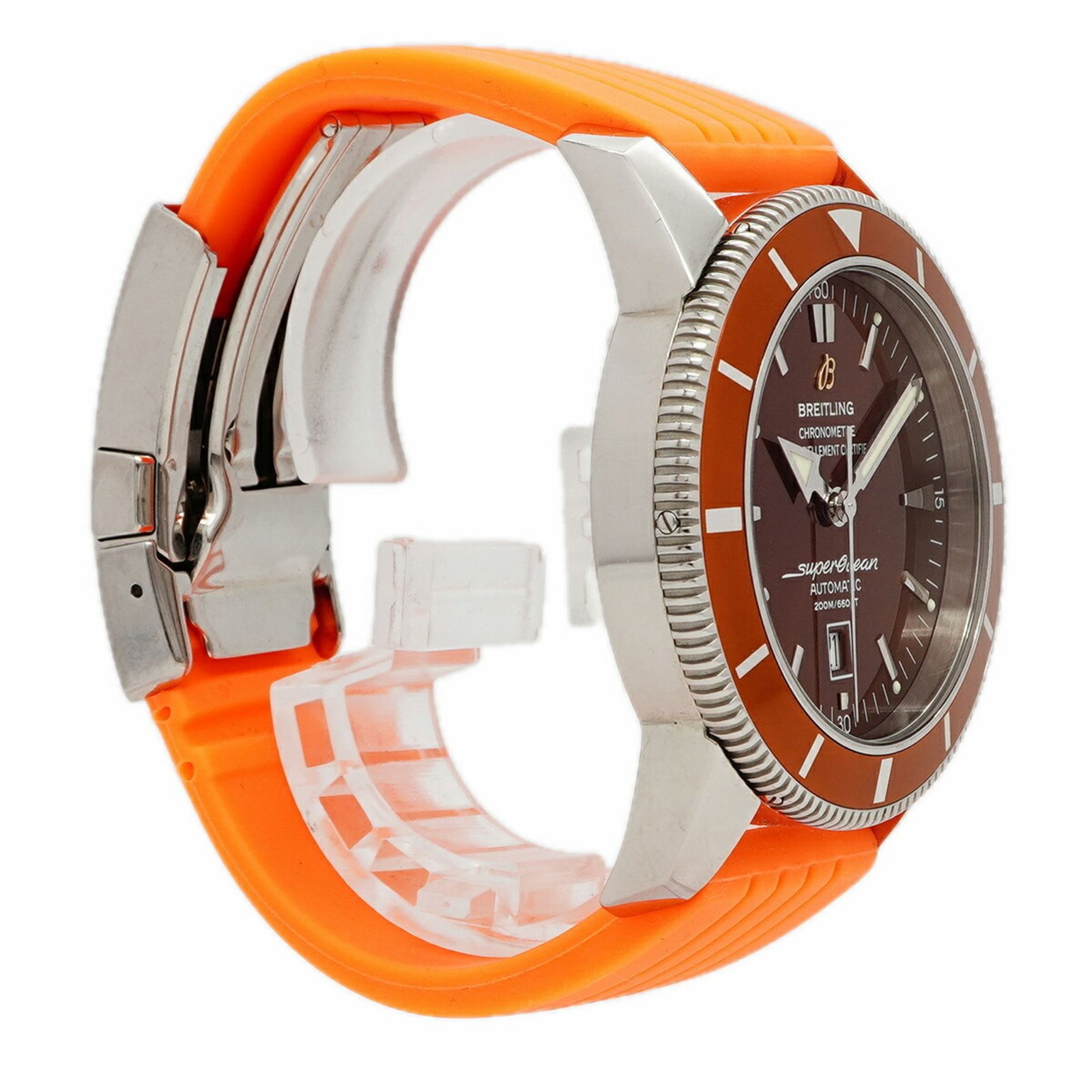 オレンジ文字盤腕時計 メンズ