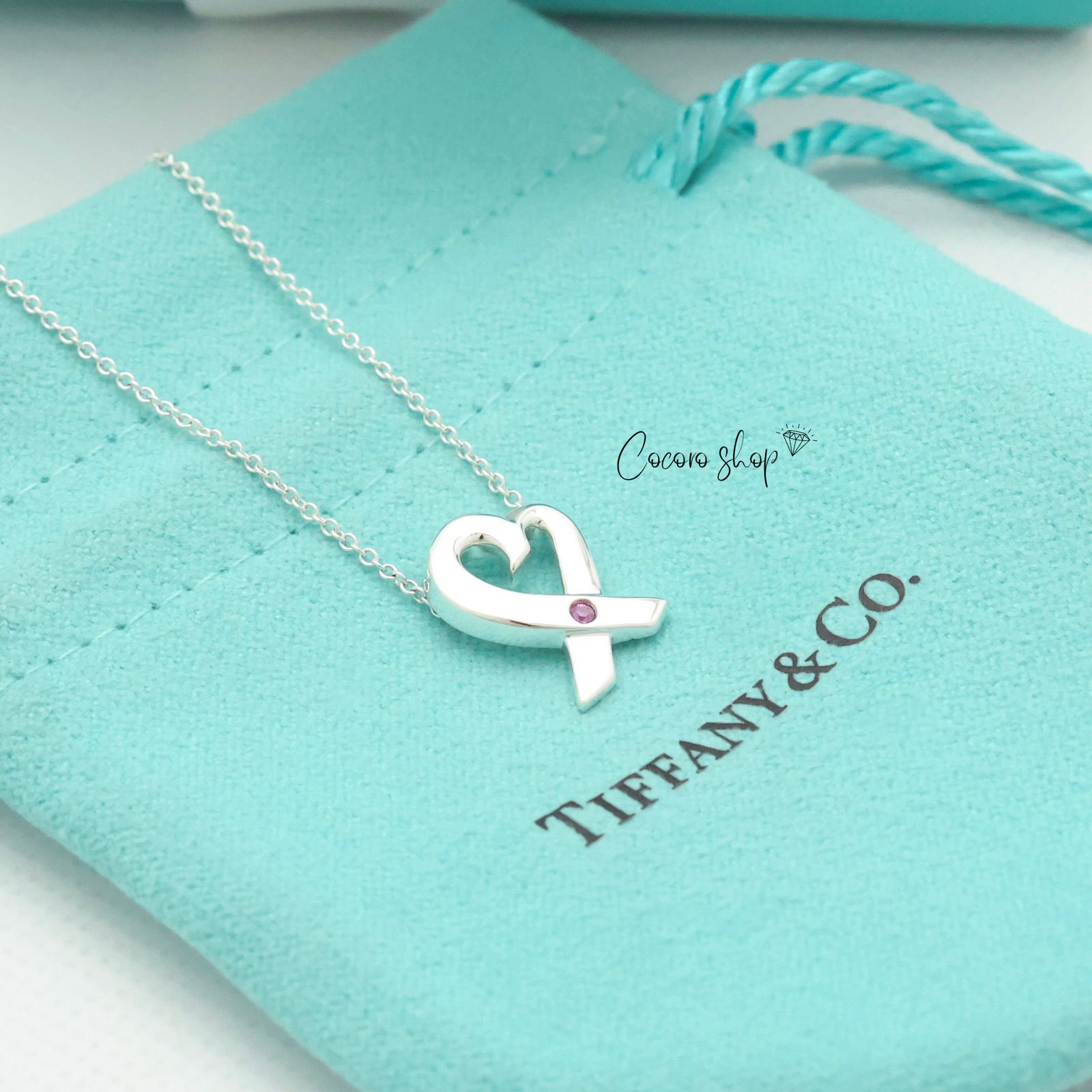 Tiffany&Co. ティファニー ラビングハートネックレス ピンクサファイア