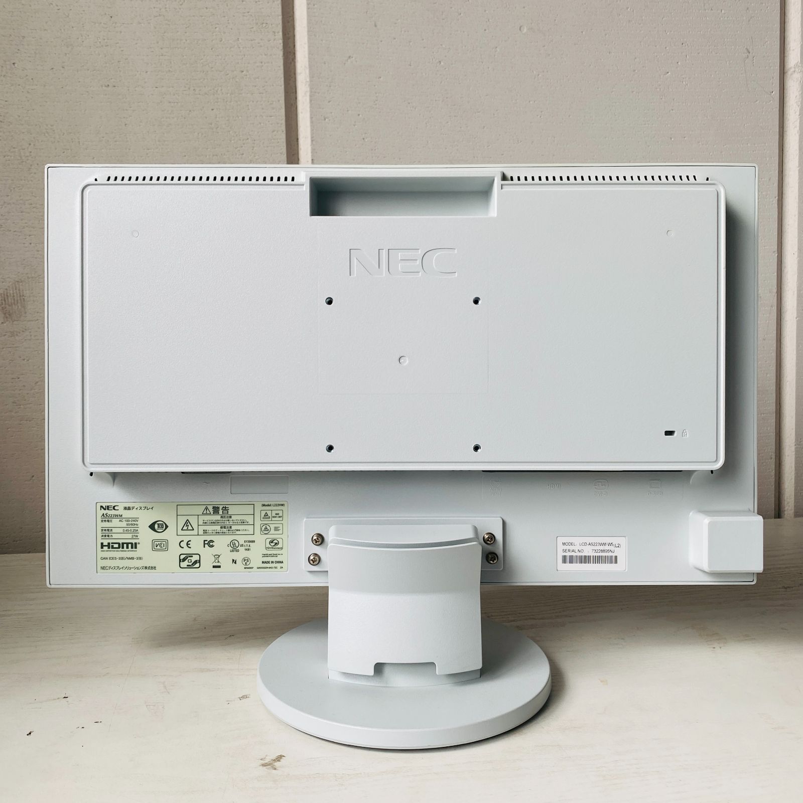 NEC 50台入荷 8日保証 PG]USED L222VW 液晶ディスプレイ NEC AS223WMi 液晶ディスプレイ L222VW ディスプレイ・モニター本体