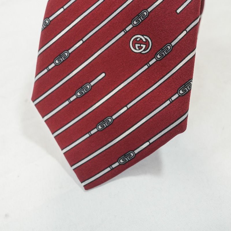 【新品タグ付き✨】オールドグッチ ネクタイ レッド 無地 クリケット ロゴ 希少 GUCCI ネクタイ レッド GGロゴ タグ付き オールドグッチ｜Yahoo!フリマ