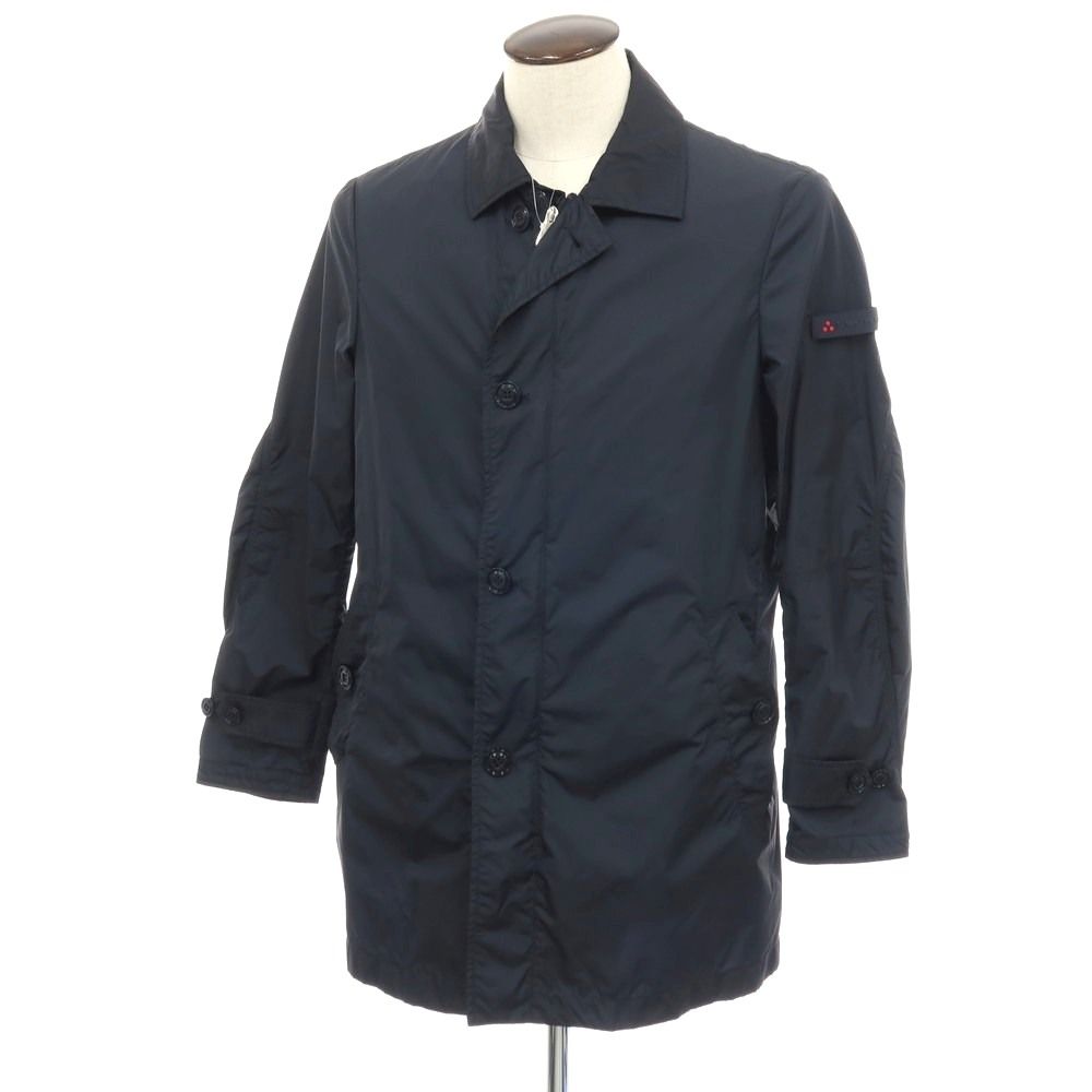 PEUTEREYピューテリー高級ナイロンロゴジャケットステンカラーコートネイビー 中古】ピューテリー PEUTEREY ナイロン ステンカラーコート ネイビー