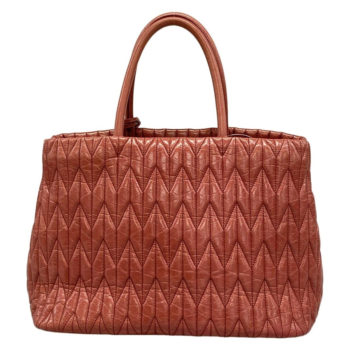 miumiu(ミュウミュウ) トートバッグ マテラッセ レッド リボン レザー 