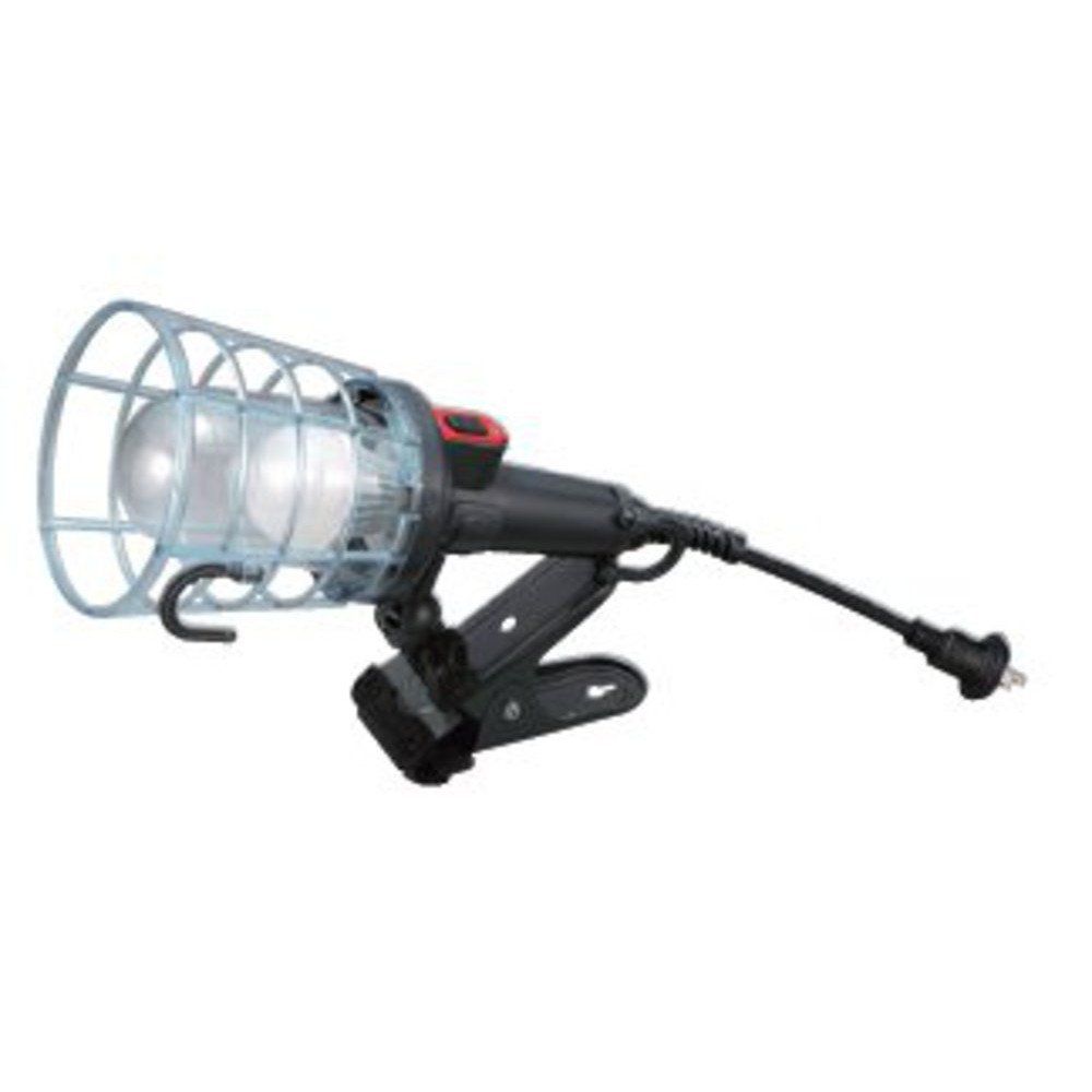 新品 ハタヤ (HATAYA) 照明 LED 屋外用 (防雨型) 防塵 防水 7W 全光束810Lm コード5m 太さ0.75 スチール製強力クリップ 二重絶縁 アース不要 オール樹脂製 ランプカバー ガードネット 吊り下げフック 手持ち ハンドランプ 軽量