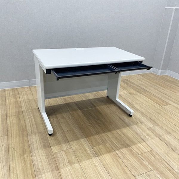 プラス 平デスク フラットライン 引出し付 オフィスデスク W1000 D600 