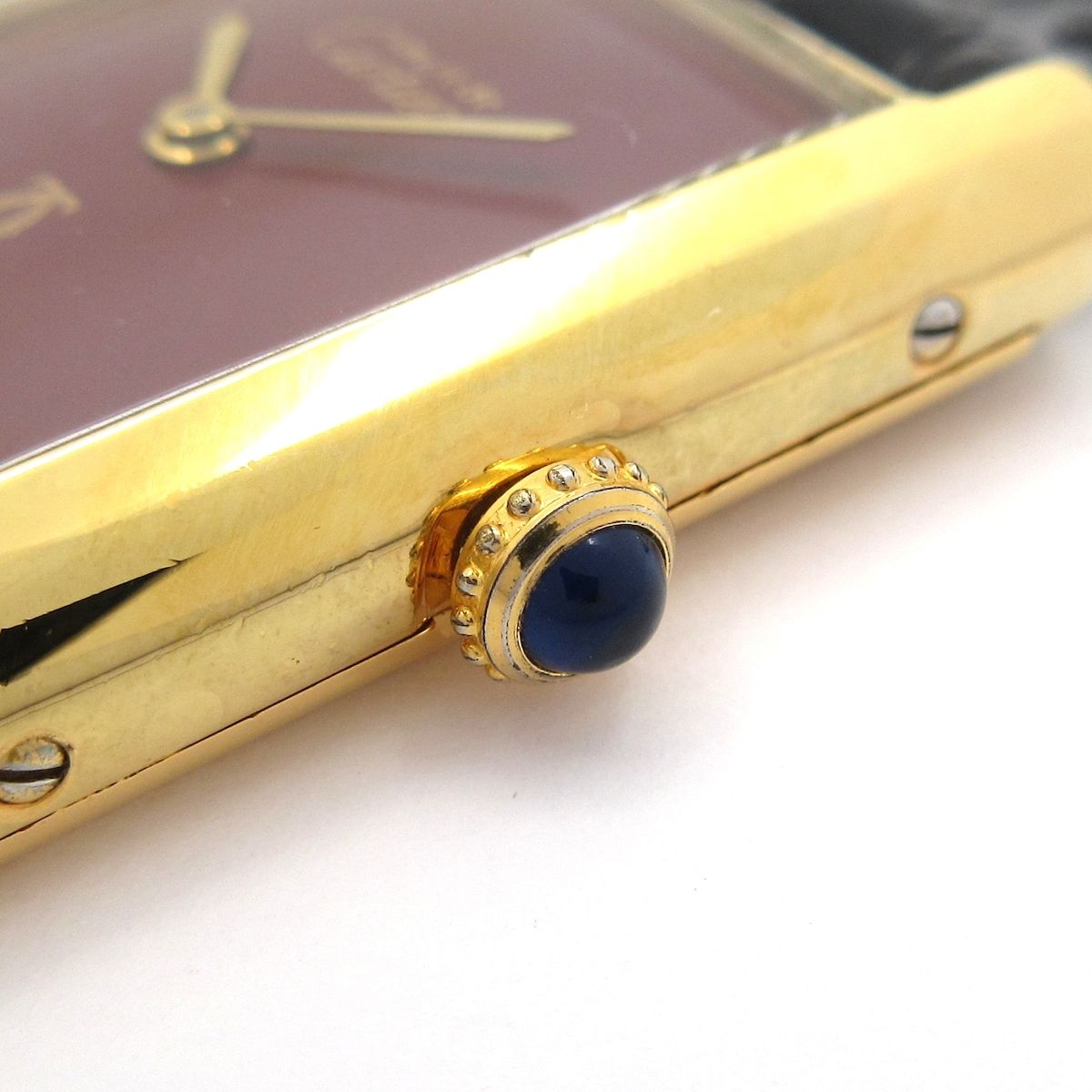 Cartier(カルティエ) 腕時計 マストタンク レディース 925/社外ベルト ボルドー カルティエ マストタンク レディース 手巻きムーブメント ボルドー文字