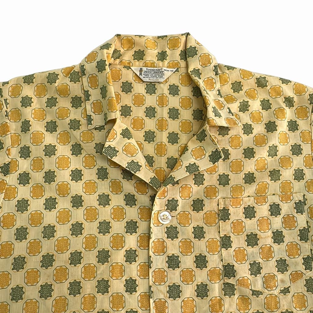 60年代 TOWNCRAFT タウンクラフト パジャマシャツ ヴィンテージ 総柄