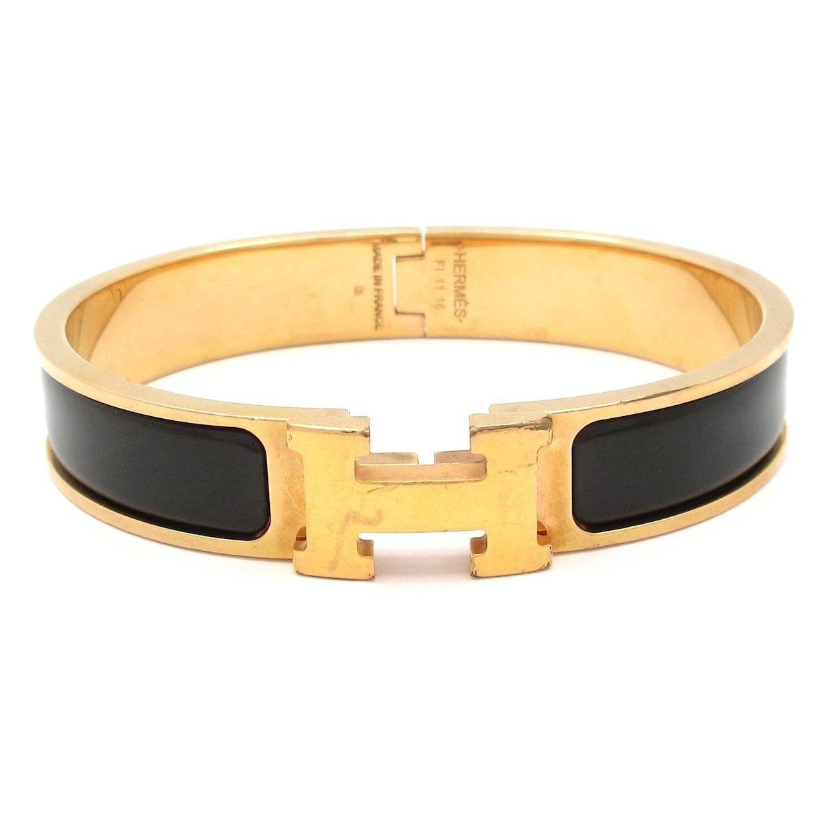 HERMES エルメス アガタバングル. 黒とゴールドのカラー 【公式通販】
